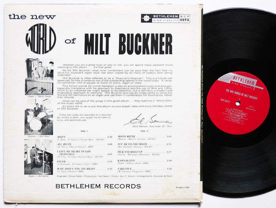 MILT BUCKNER The New World of LP BETHLEHEM RECORDS BCP 6072 US 1963 MONO JAZZ