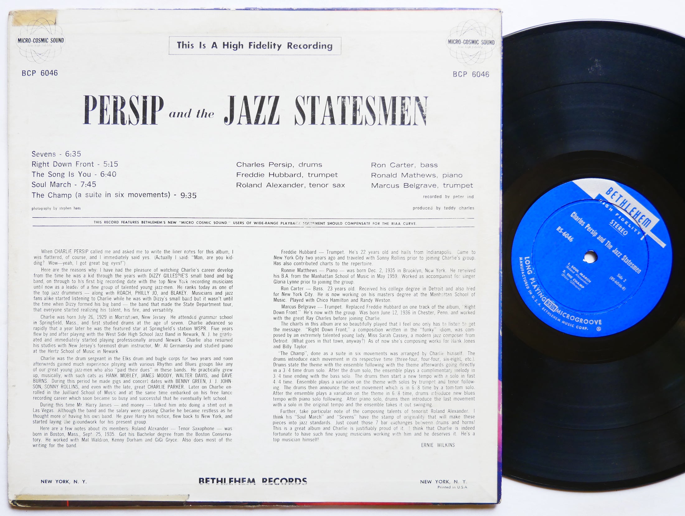 CHARLES PERSIP The Jazz Statesmen LP BETHLEHEM BCP 6046 US 1961 Freddie Hubbard