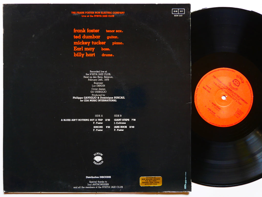 FRANK FOSTER A Blues Ain't Nothing But A Trip LP BINGOW BGW 3107 FRANCE 1981