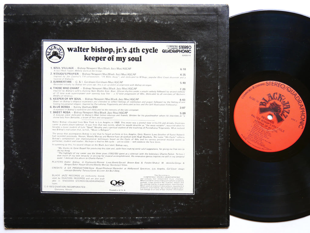 WALTER BISHOP, JR. Keeper Of My Soul LP BLACK JAZZ RECORDS BJQD/14 US 1973 VG+