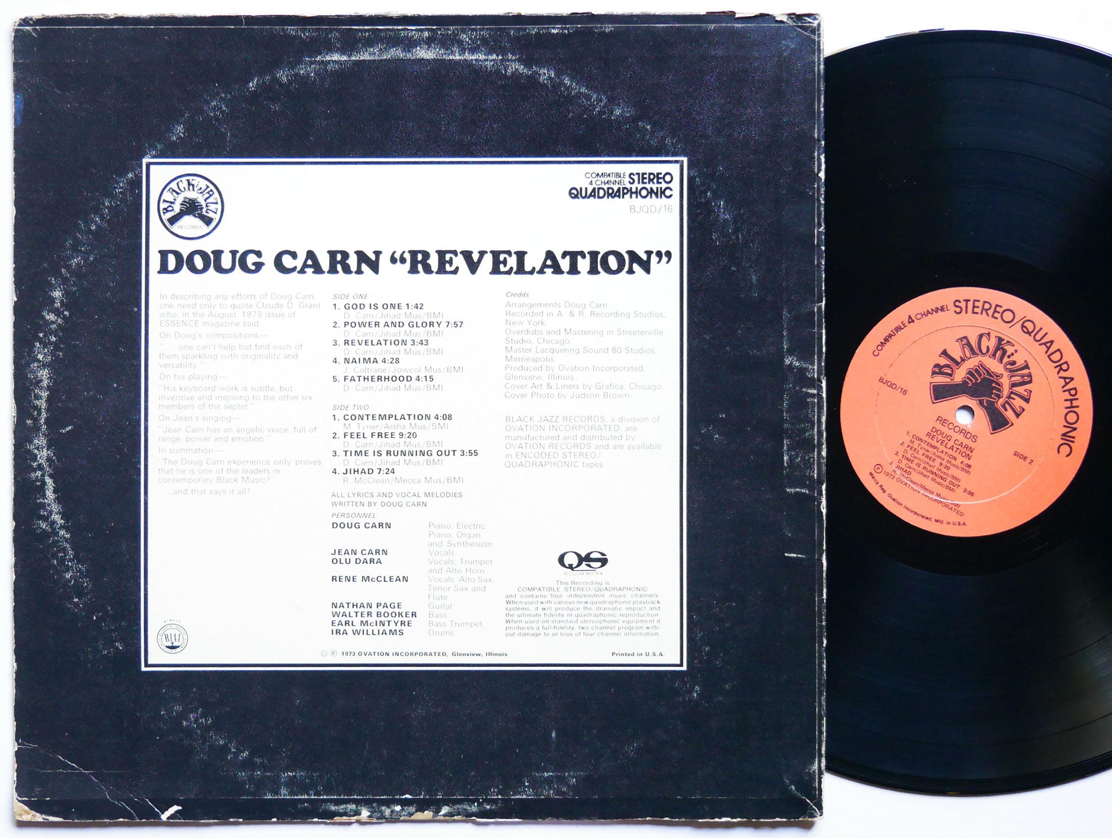 DOUG CARN JEAN CARN Revelation LP BLACK JAZZ RECORDS BJQD/16 US 1973