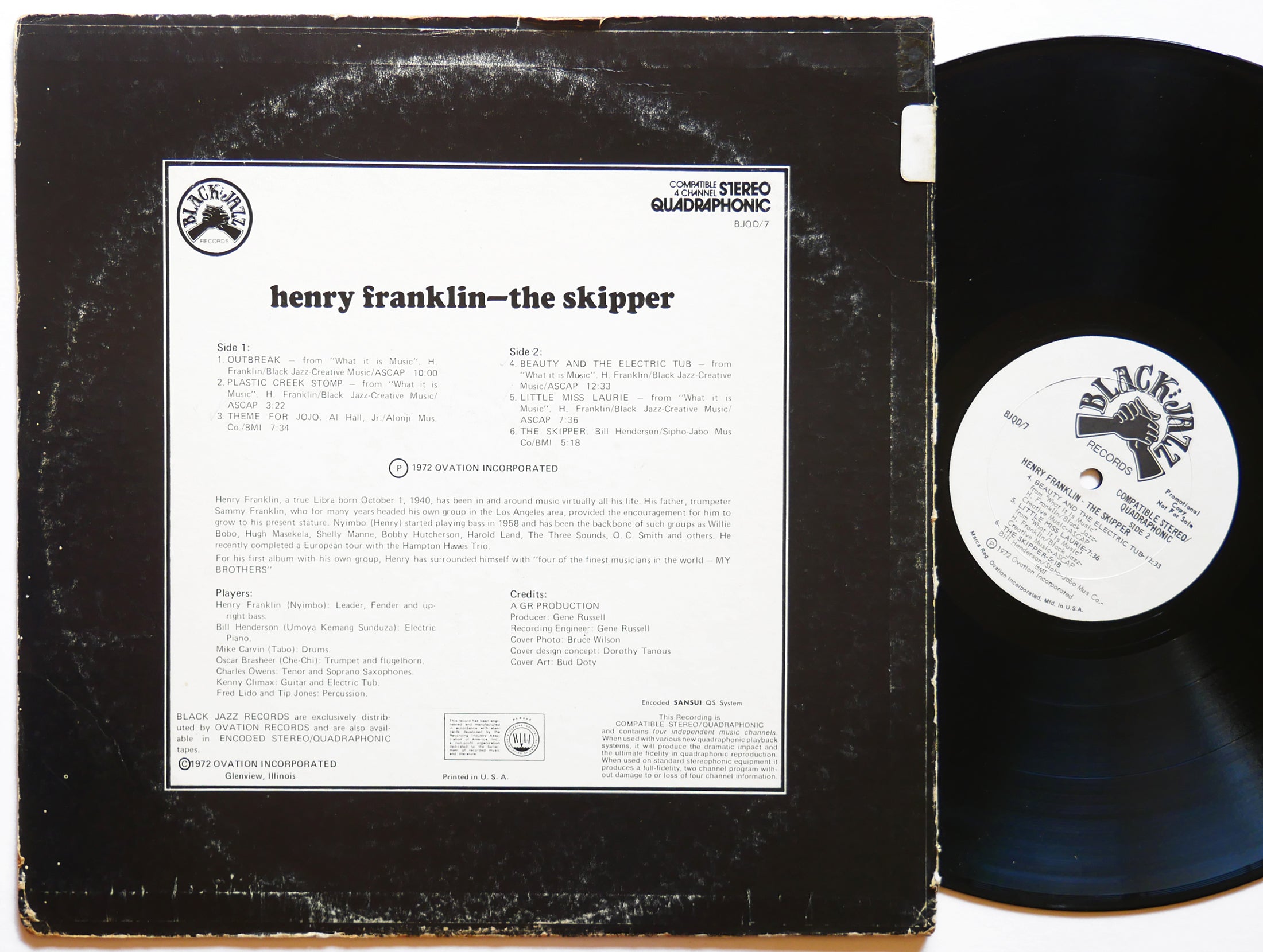 HENRY FRANKLIN The Skipper LP BLACK JAZZ RECORDS BJQD/7 US 1972 PROMO