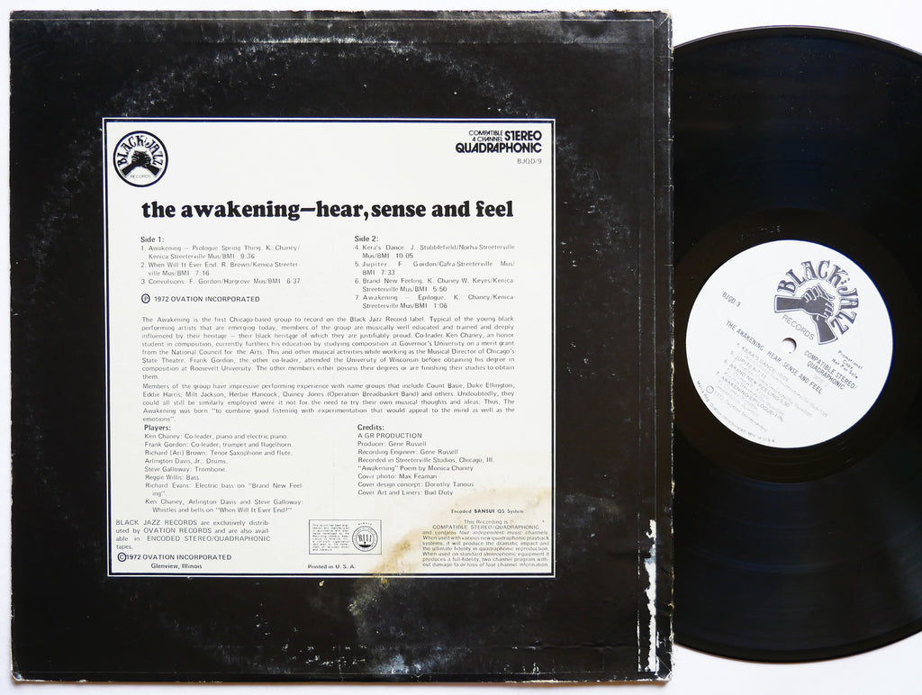 THE AWAKENING Hear, Sense And Feel LP BLACK JAZZ RECORDS BJQD/9 US 1972 PROMO