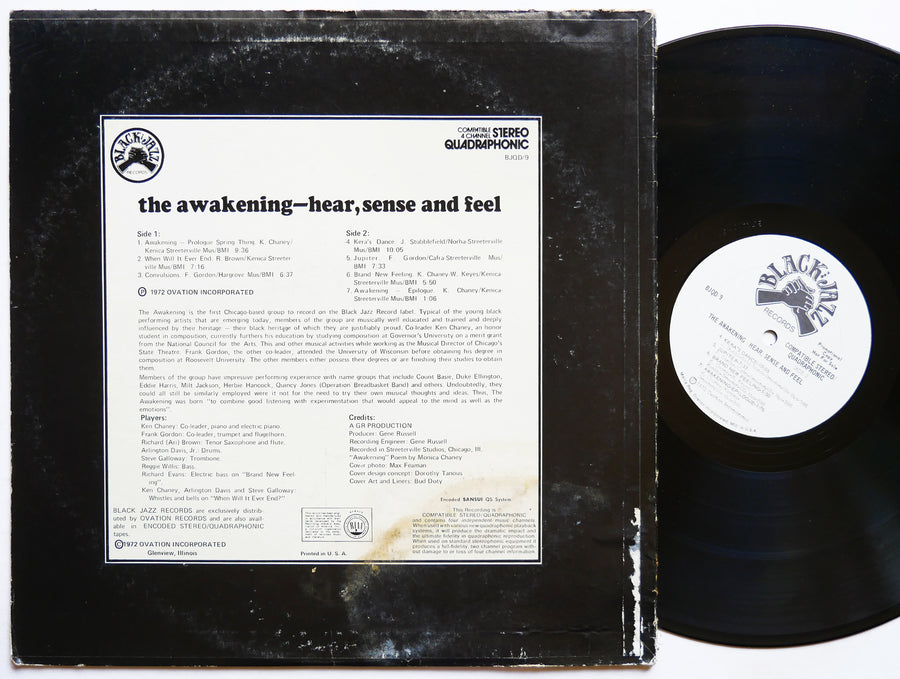 THE AWAKENING Hear, Sense And Feel LP BLACK JAZZ RECORDS BJQD/9 US 1972 PROMO
