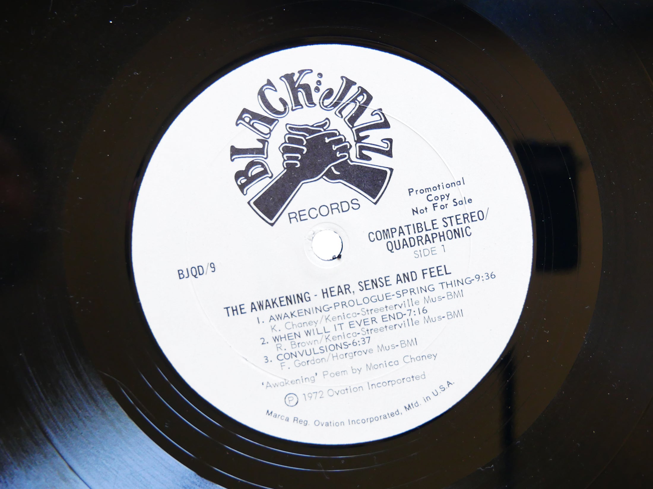 THE AWAKENING Hear, Sense And Feel LP BLACK JAZZ RECORDS BJQD/9 US 1972 PROMO