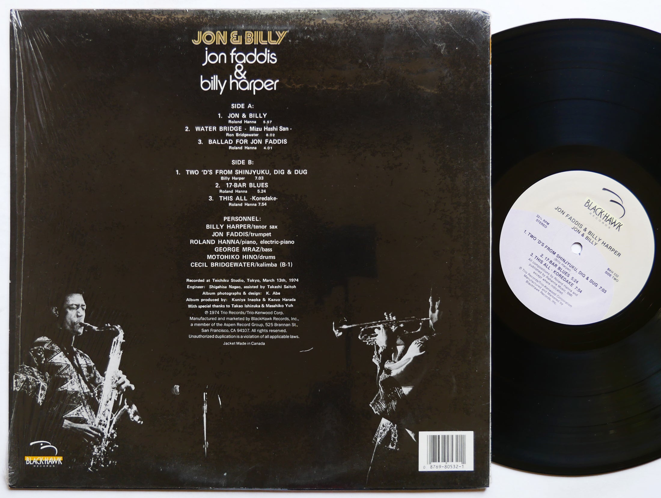 JON FADDIS & BILLY HARPER LP BLACKHAWK RECORDS BKH 532US 1987 Motohiko Hino