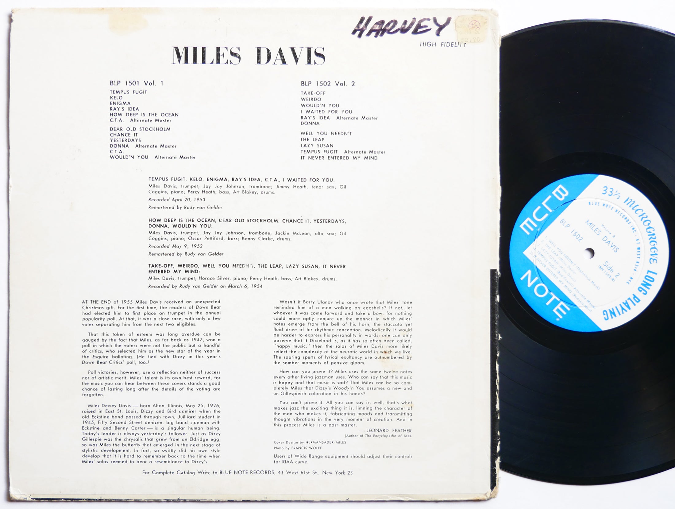 MILES DAVIS Volume 2 LP BLUE NOTE BLP 1502 US 1965 NY RVG EAR MONO Jackie McLean