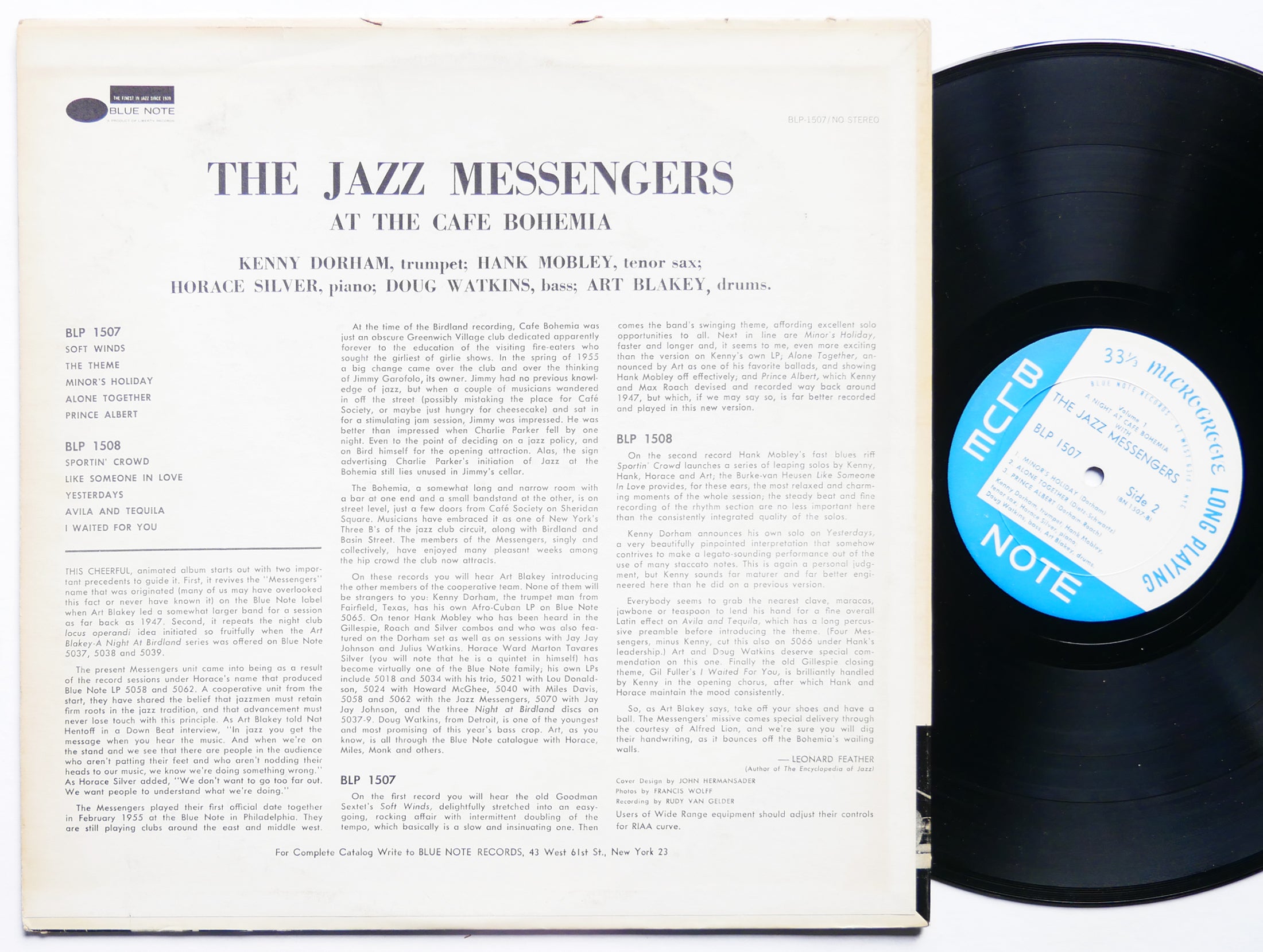 THE JAZZ MESSENGERS At The Cafe Bohemia Vol.1 LP BLUE NOTE 1507 MONO Hank Mobley
