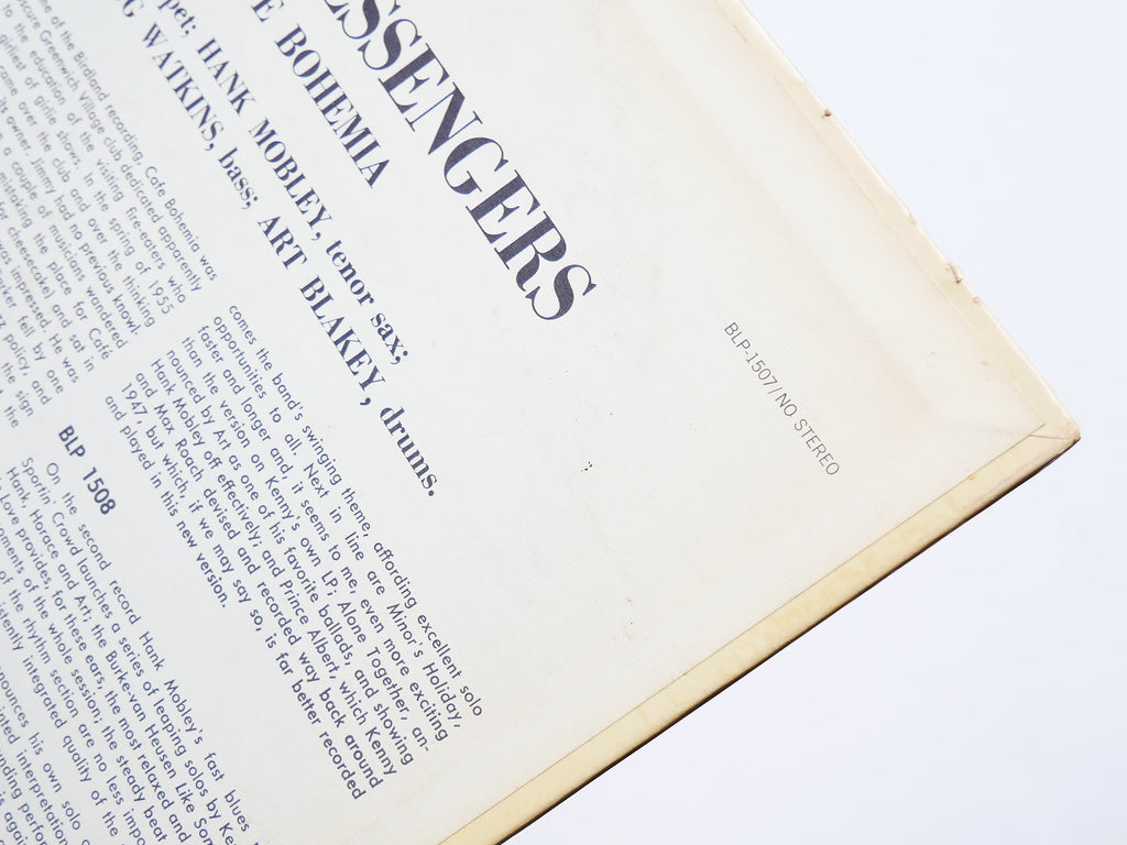 THE JAZZ MESSENGERS At The Cafe Bohemia Vol.1 LP BLUE NOTE 1507 MONO Hank Mobley