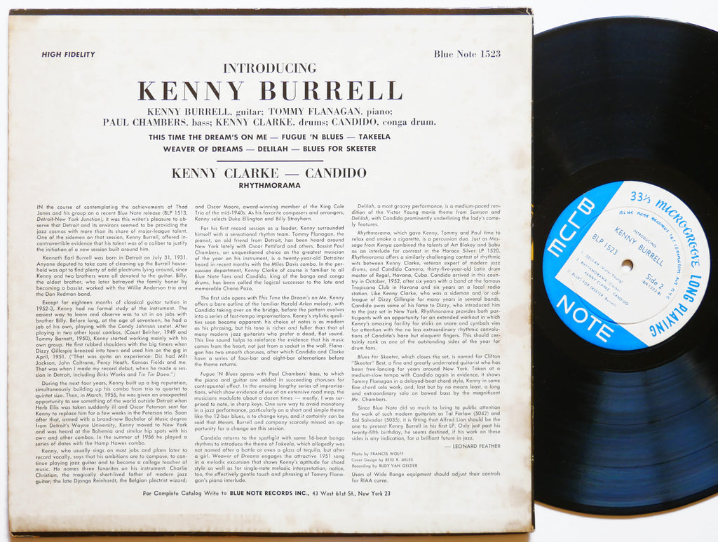 KENNY BURRELL Introducing LP BLUE NOTE 1523 US 1956 LEX EAR MONO Tommy Flanagan