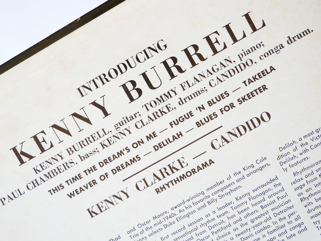 KENNY BURRELL Introducing LP BLUE NOTE 1523 US 1956 LEX EAR MONO Tommy Flanagan