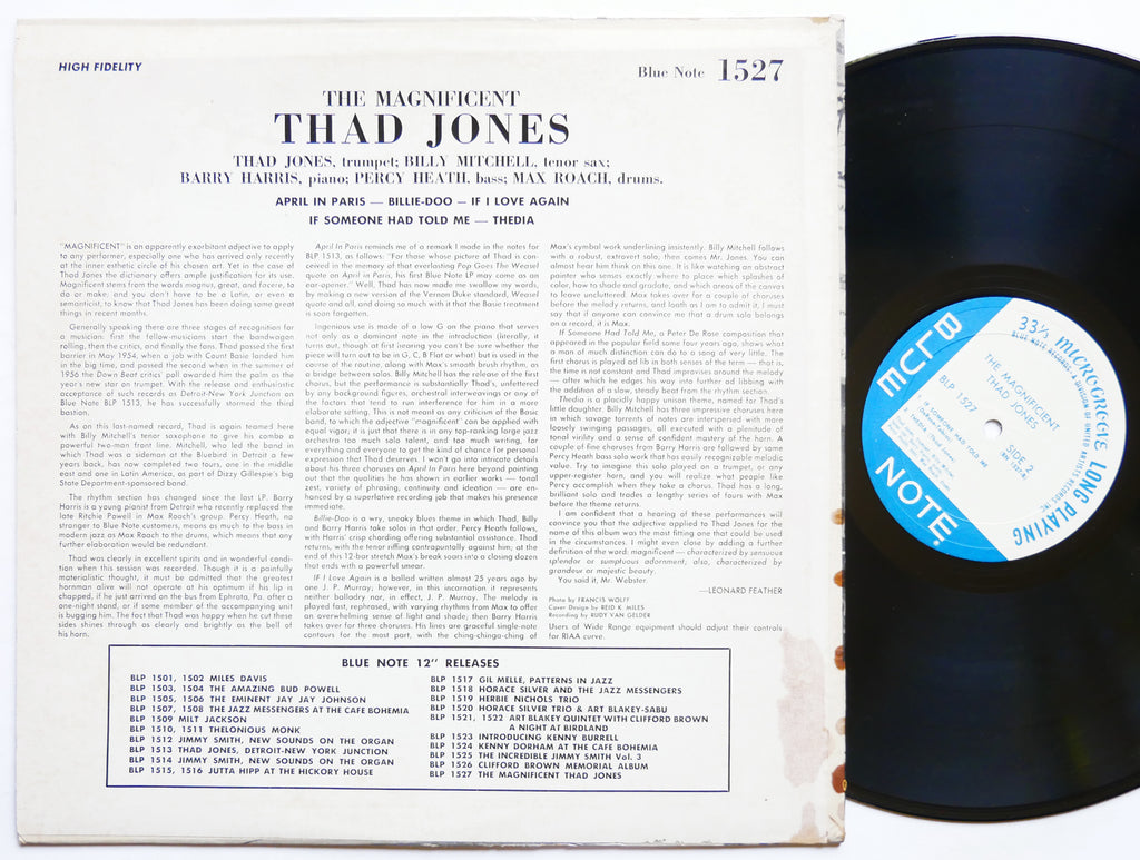 THAD JONES The Magnificent LP BLUE NOTE BLP 1527 US 1972 UA MONO Max Roach