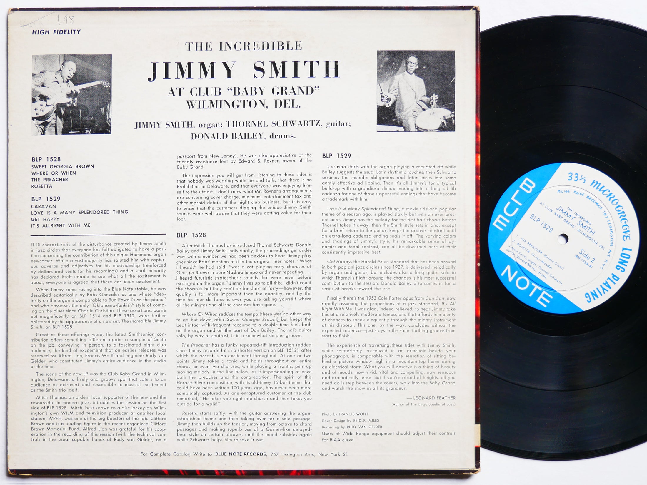 JIMMY SMITH At Club Baby Grand Vol.1 LP BLUE NOTE BLP 1528 US 1957 LEX EAR MONO