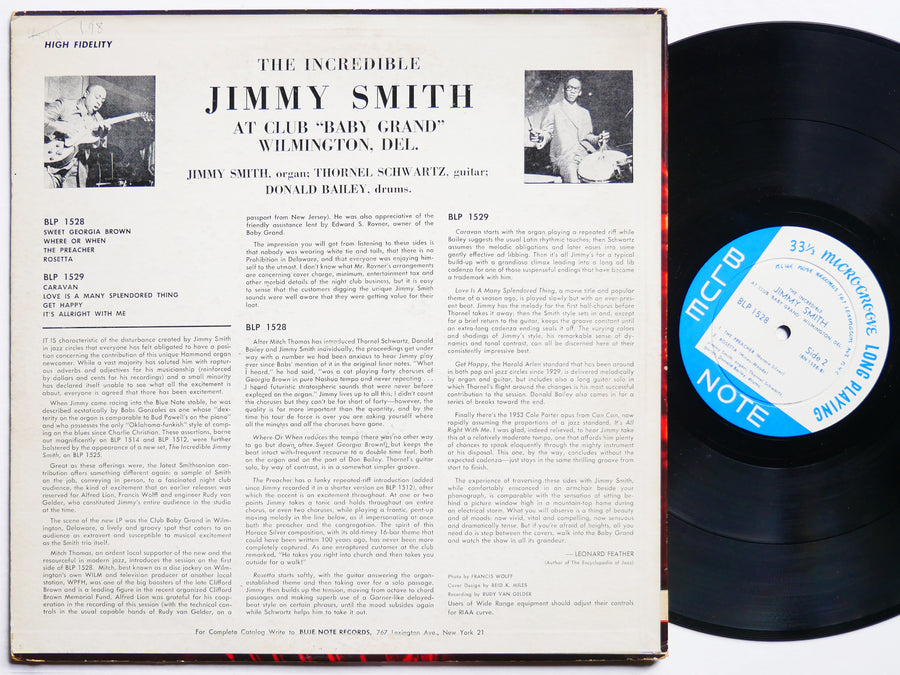 JIMMY SMITH At Club Baby Grand Vol.1 LP BLUE NOTE BLP 1528 US 1957 LEX EAR MONO