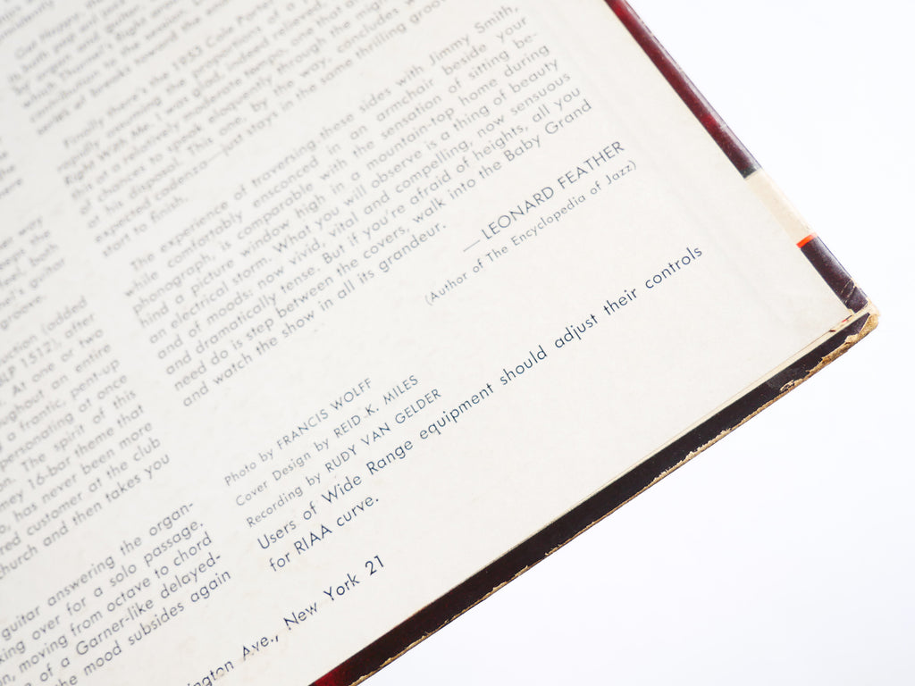 JIMMY SMITH At Club Baby Grand Vol.1 LP BLUE NOTE BLP 1528 US 1957 LEX EAR MONO