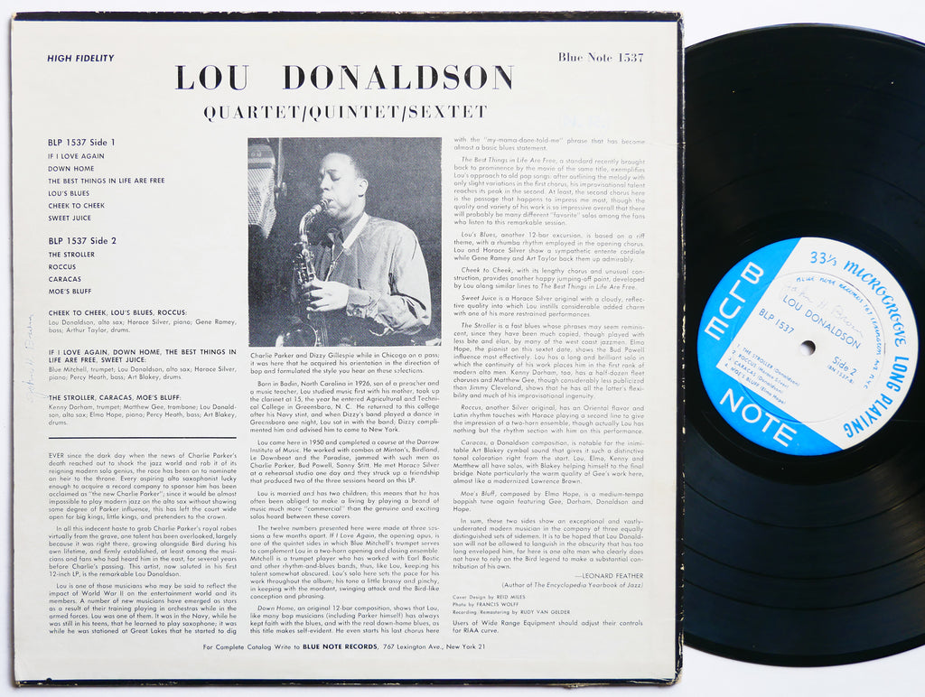 LOU DONALDSON Quartet Quintet Sextet LP BLUE NOTE 1537 US 1958 LEX Kenny Dorham