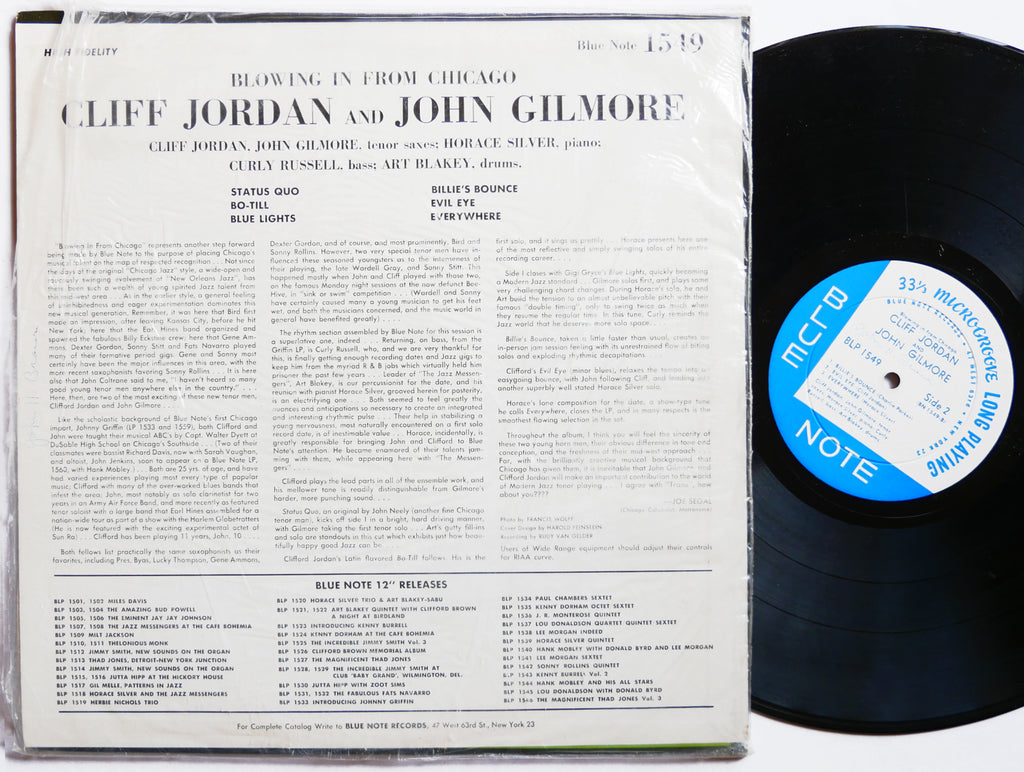 CLIFFORD JORDAN JOHN GILMORE Blowing In From Chicago LP BLUE NOTE 1549 US 1958