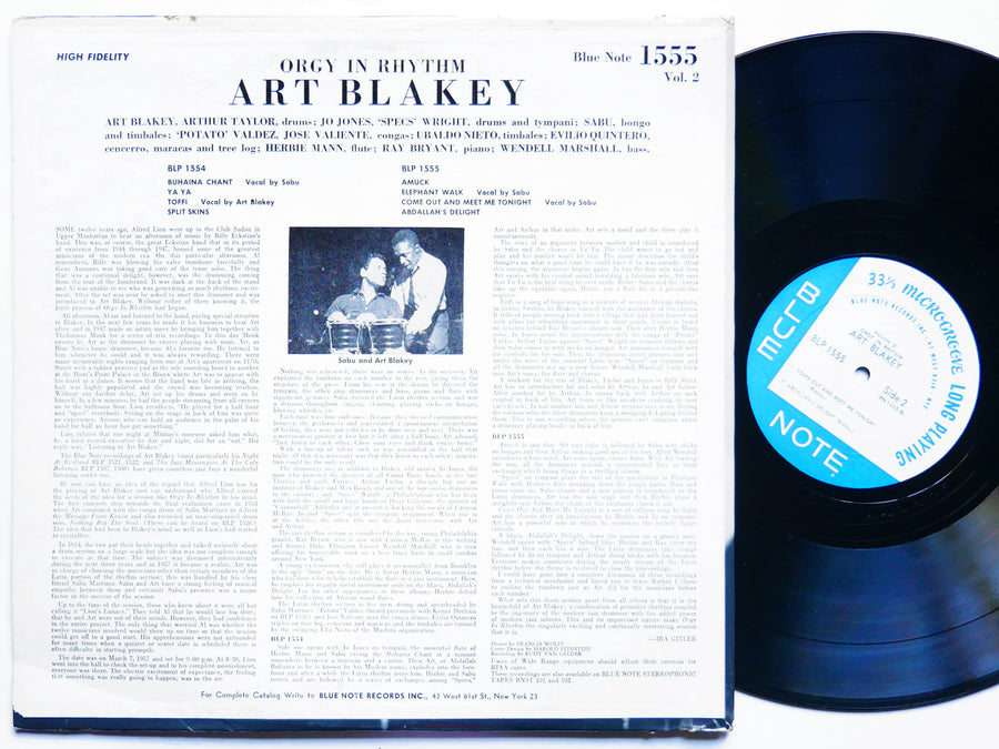 ART BLAKEY Orgy In Rhythm Vol.2 LP BLUE NOTE BLP 1555 RVG EAR DG MONO Sabu