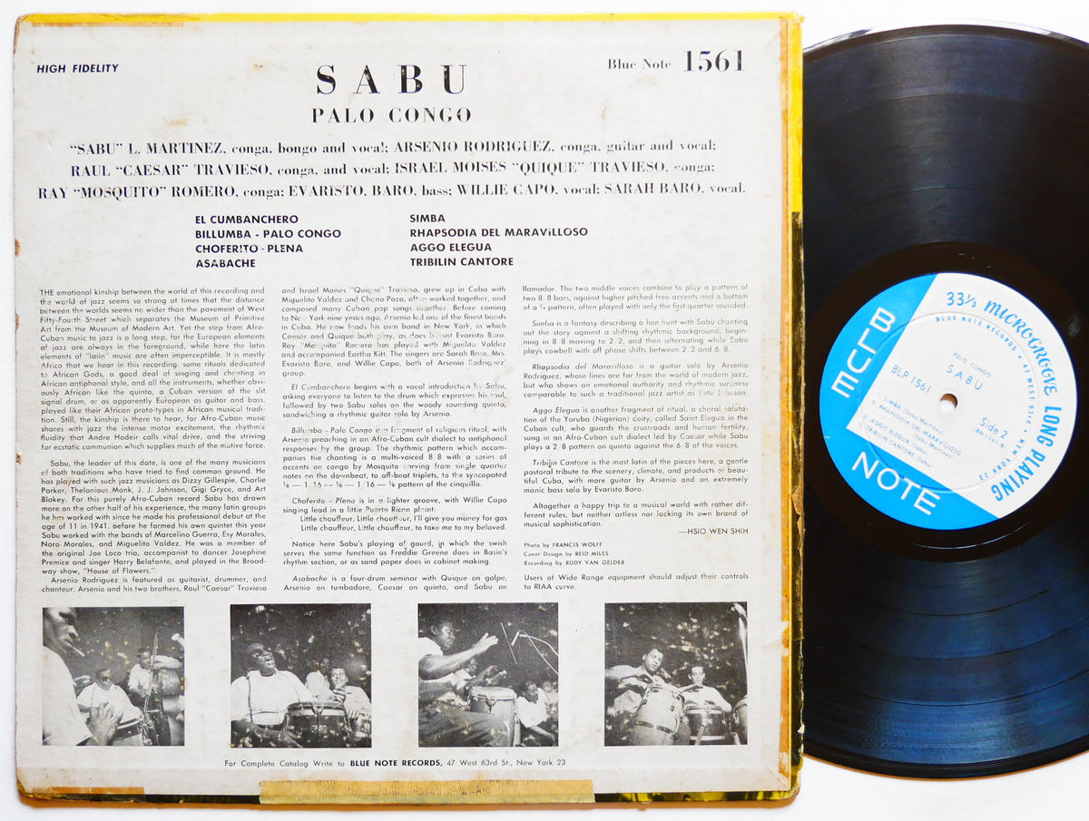 SABU Palo Congo LP BLUE NOTE BLP 1561 US 1957 NY 23 RVG EAR DG MONO