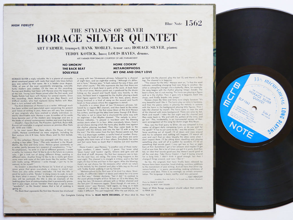 HORACE SILVER The Stylings Of Silver LP BLUE NOTE BLP 1562 US 1958 Hank Mobley