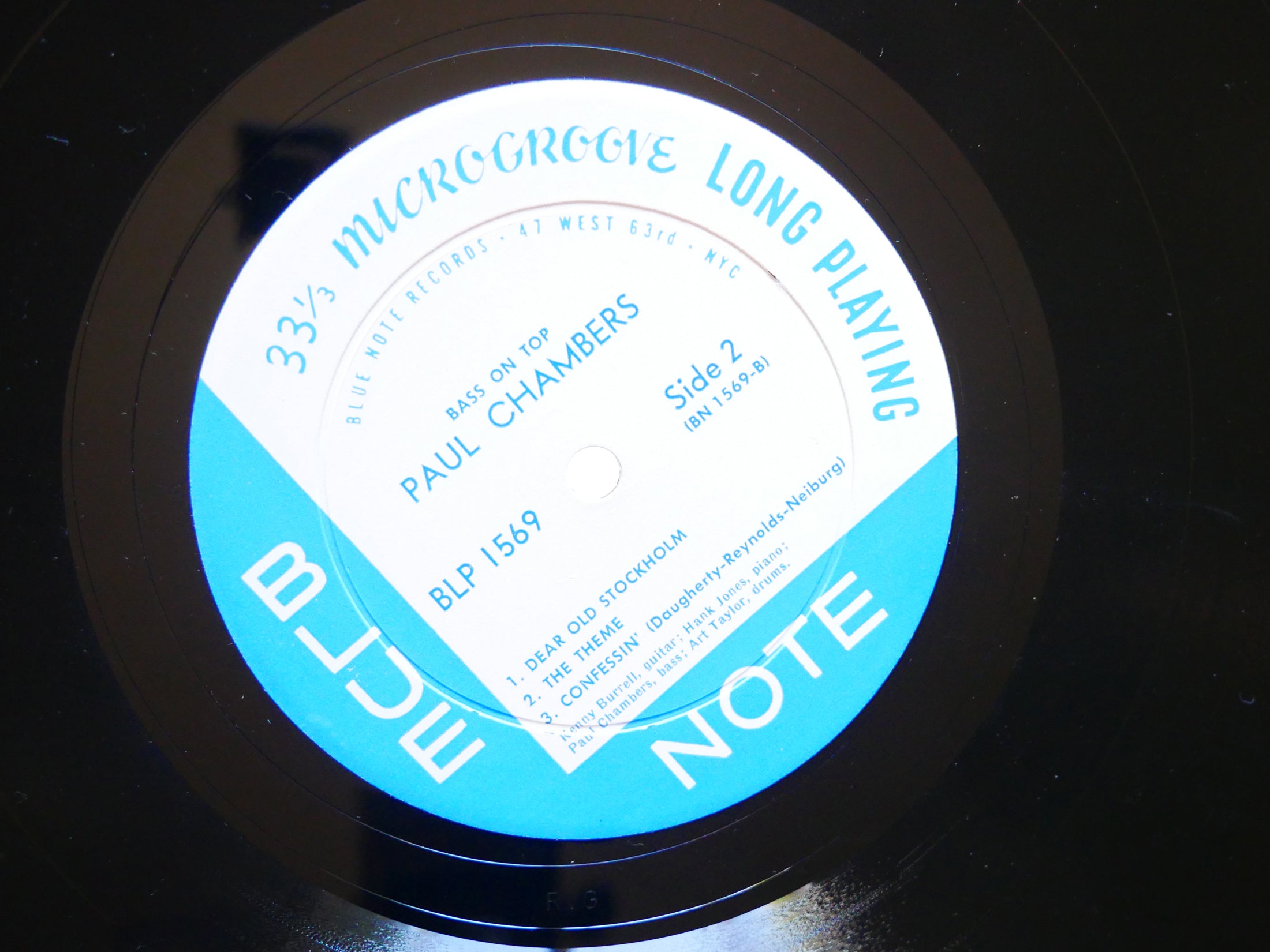 PAUL CHAMBERS Bass On Top LP BLUE NOTE BLP 1569 US 1957 EAR MONO 47 W.63rd CLEAN