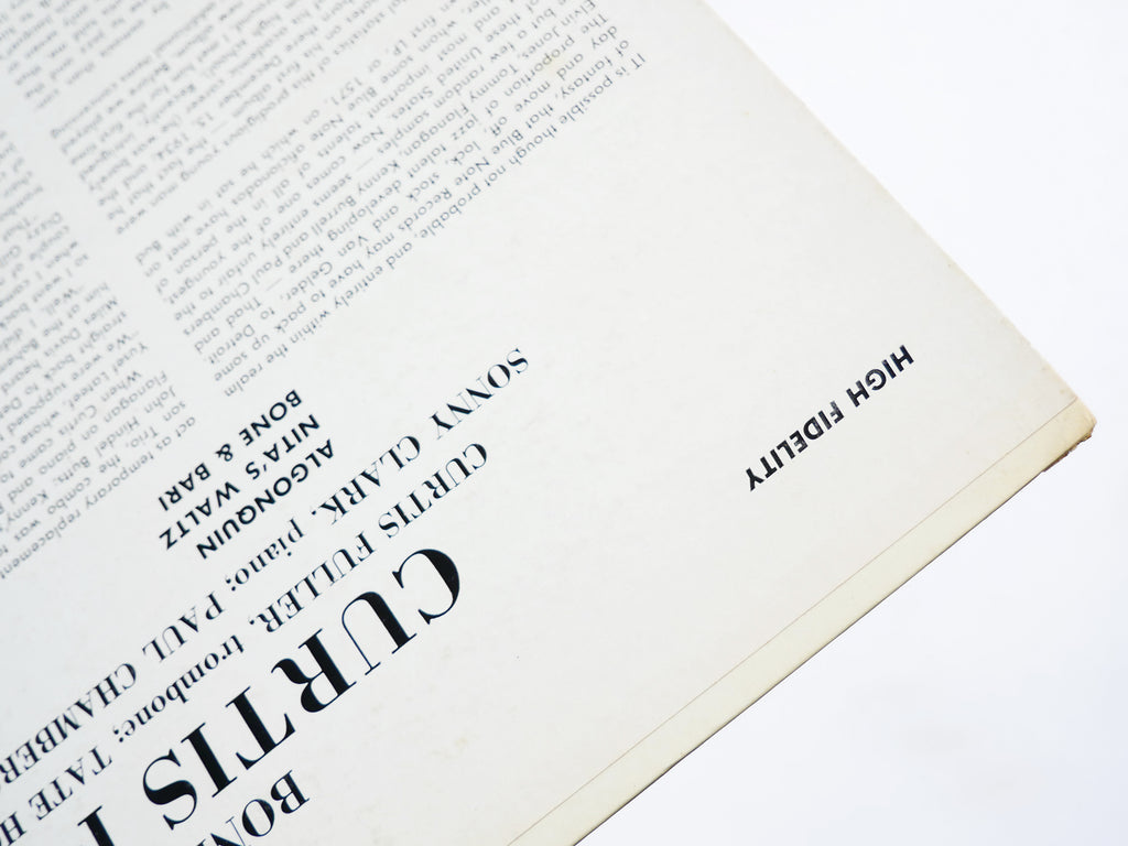 CURTIS FULLER Bone & Bari LP BLUE NOTE BLP 1572 US 1957 DG MONO Sonny Clark VG+