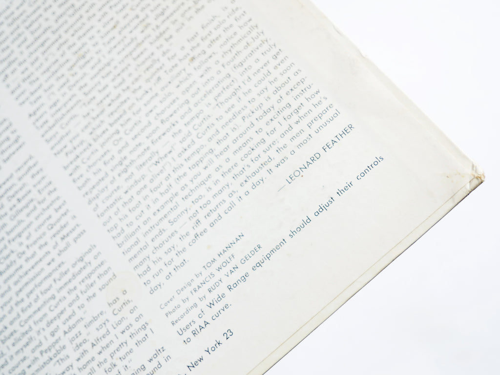 CURTIS FULLER Bone & Bari LP BLUE NOTE BLP 1572 US 1957 DG MONO Sonny Clark VG+