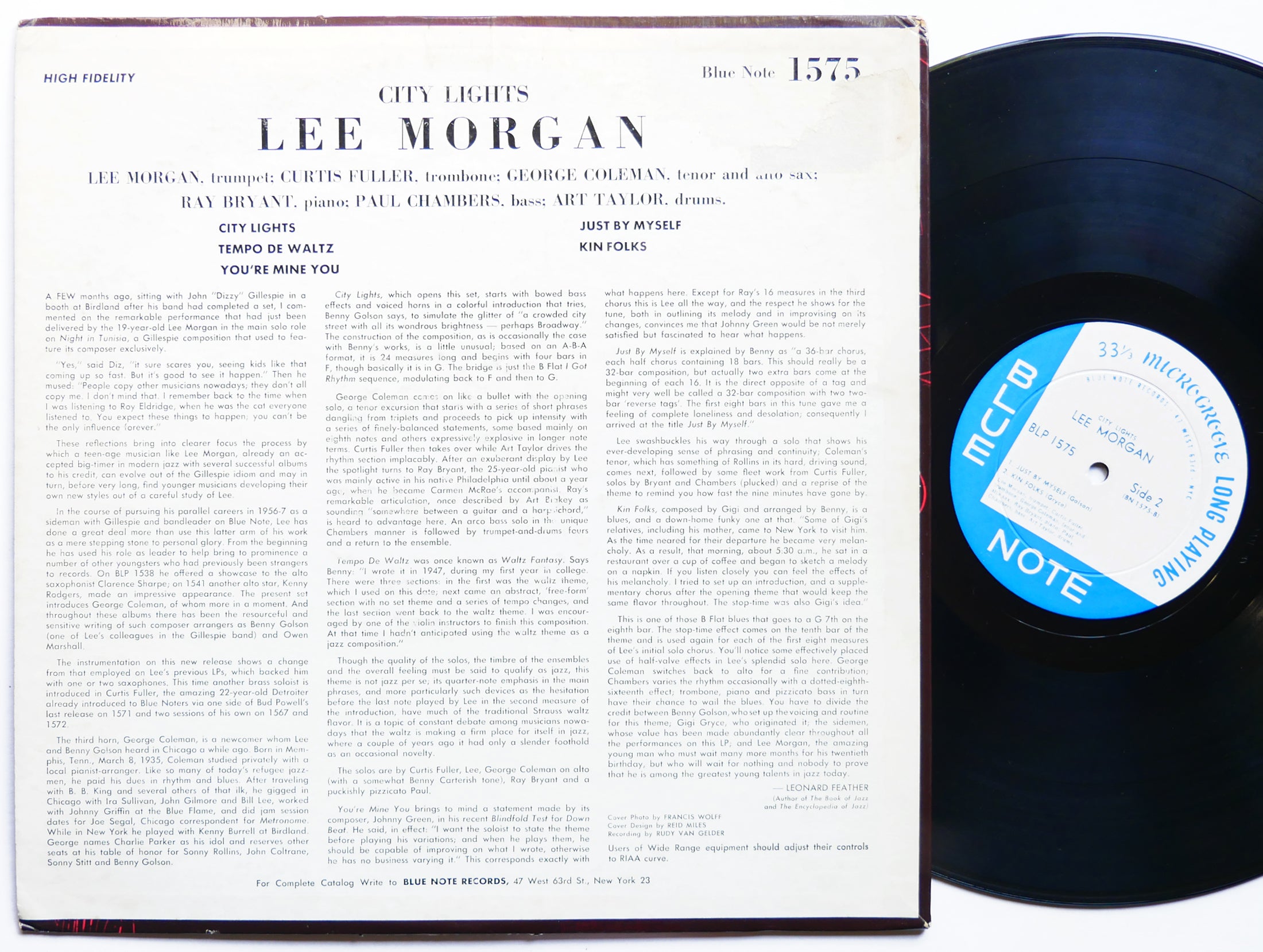 LEE MORGAN City Lights LP BLUE NOTE BLP 1575 US 1958 EAR DG MONO Curtis Fuller