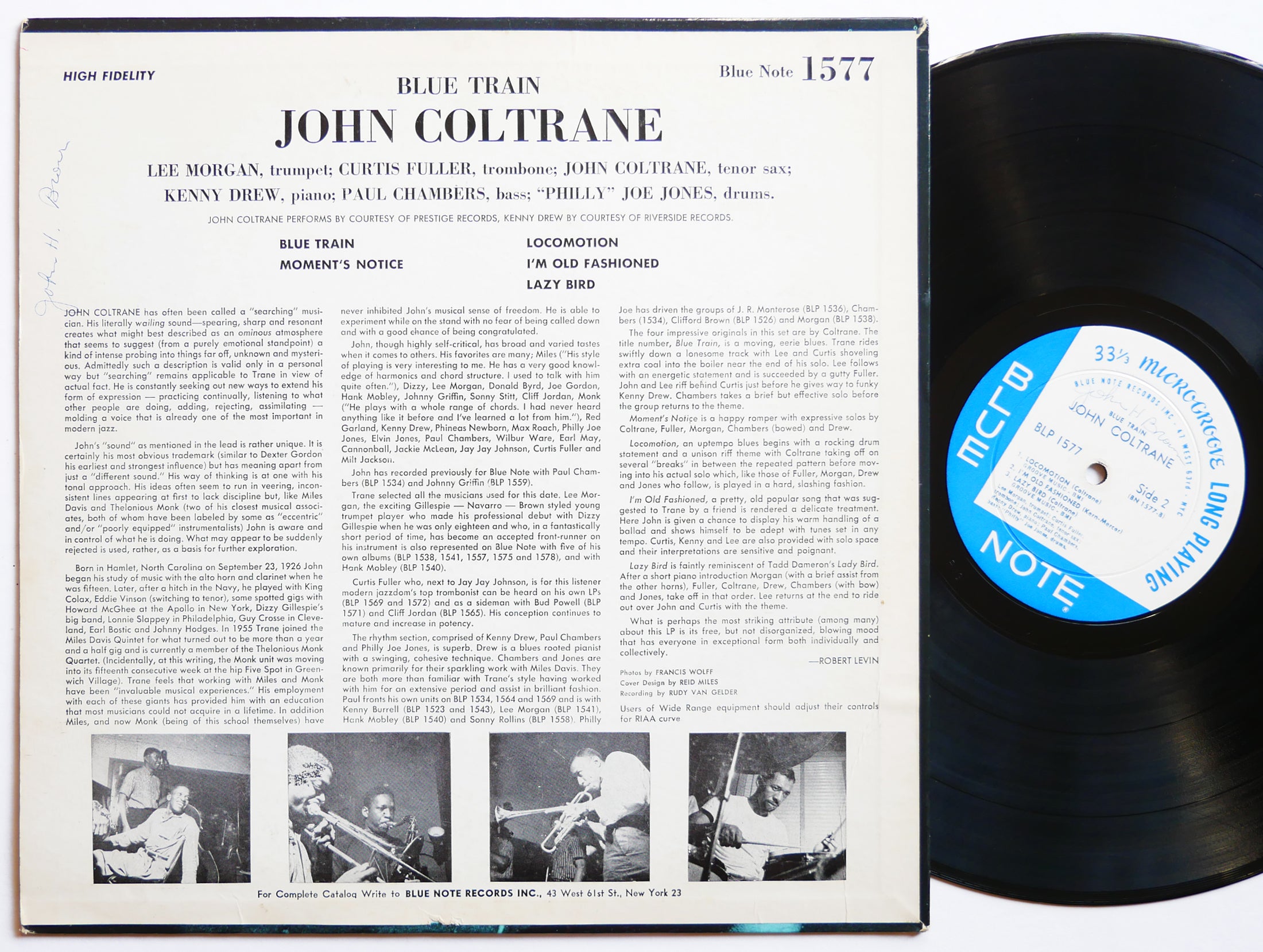 JOHN COLTRANE Blue Train LP BLUE NOTE BLP 1577 US 1962 DG EAR MONO Lee Morgan