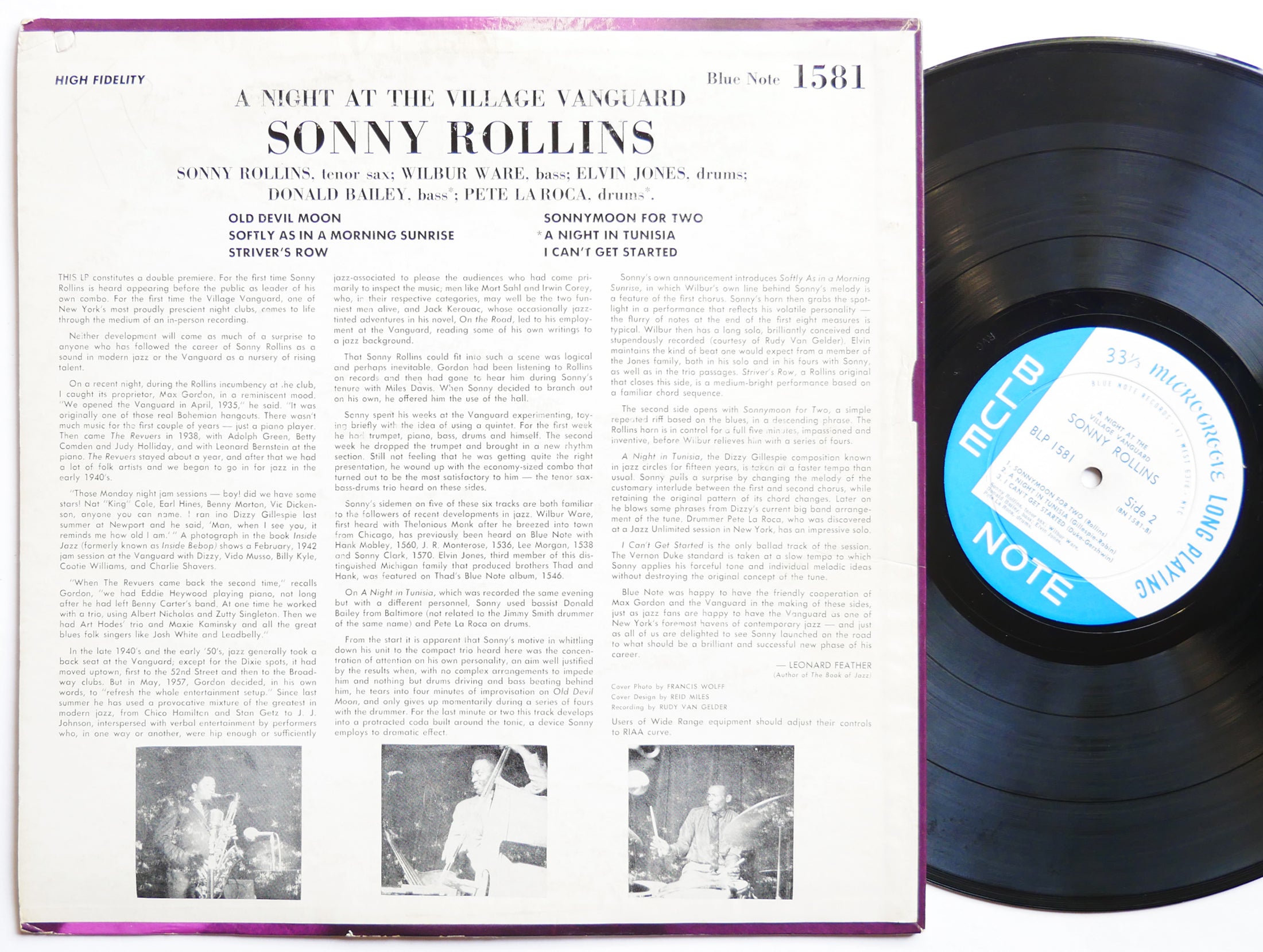 SONNY ROLLINS A Night At The Village Vanguard LP BLUE NOTE BLP 1581 US 1959 MONO