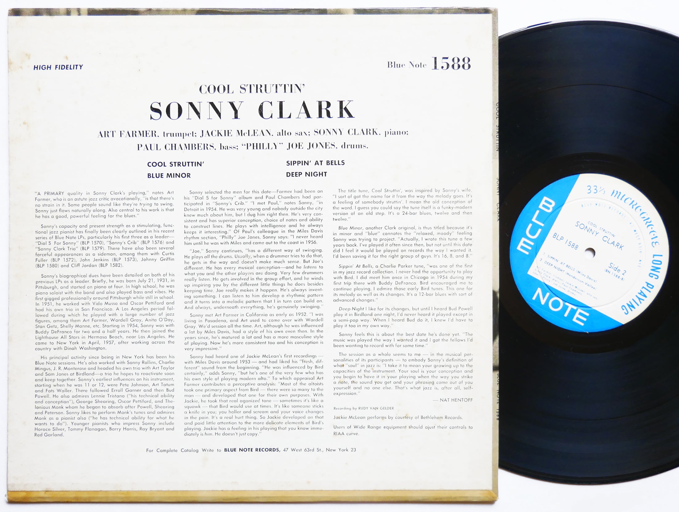 SONNY CLARK Cool Struttin' LP BLUE NOTE BLP 1588 US 1959 RVG EAR DG MONO VG+