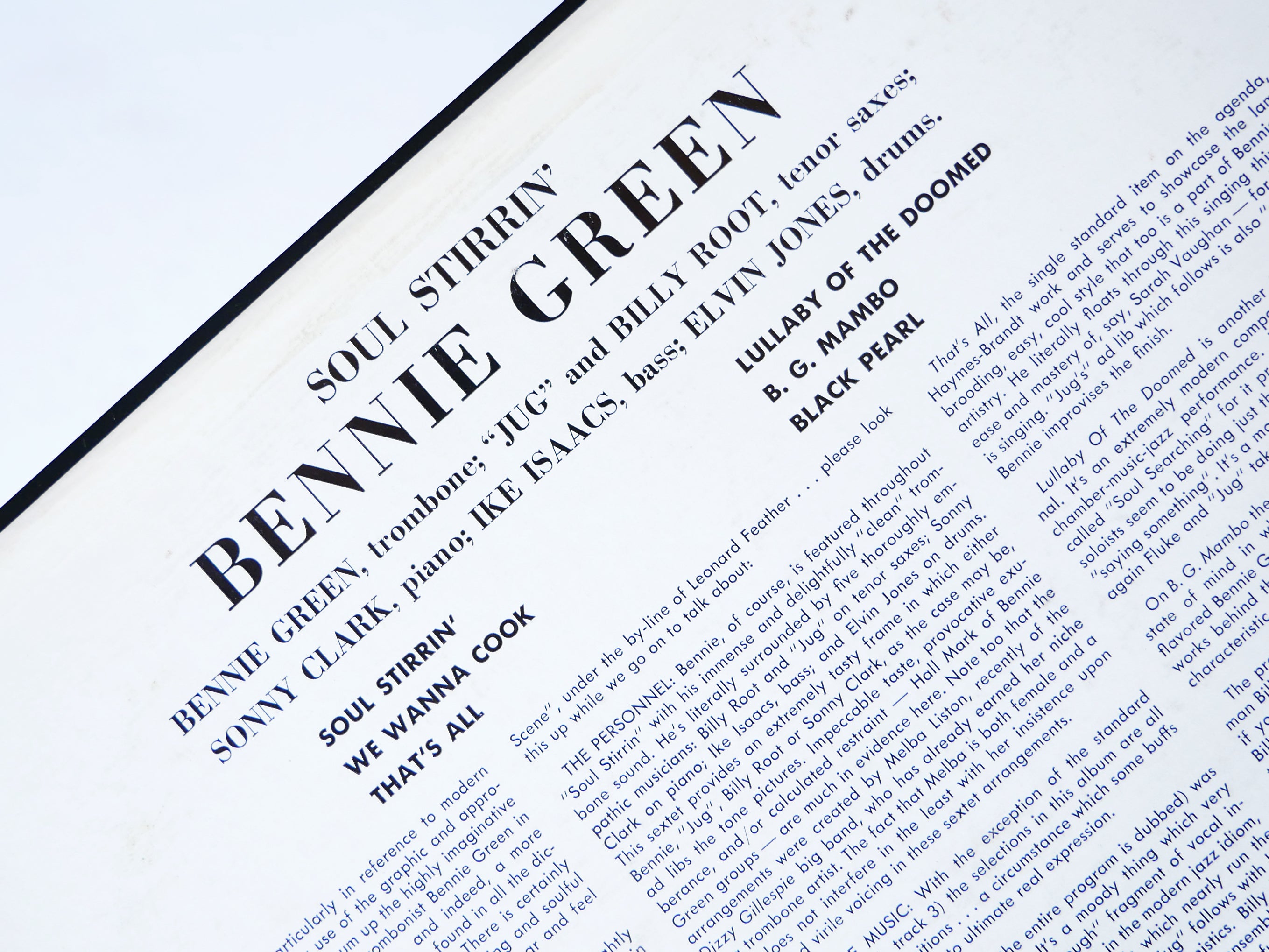 BENNIE GREEN Soul Stirrin' LP BLUE NOTE BLP 1599 US 1958 EAR DG MONO Sonny Clark