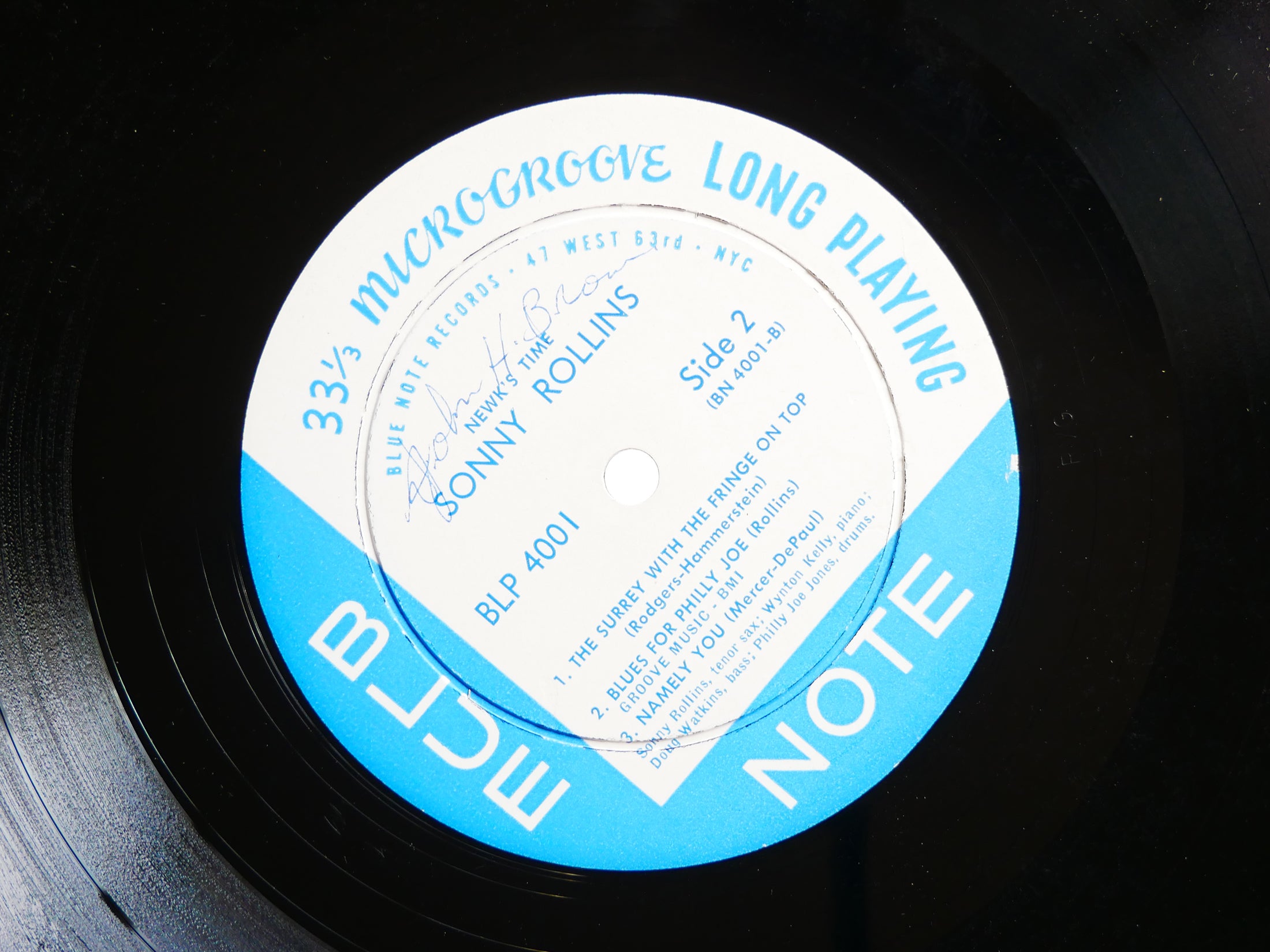 SONNY ROLLINS Newk's Time LP BLUE NOTE 4001 EAR MONO Wynton Kelly Doug Watkins