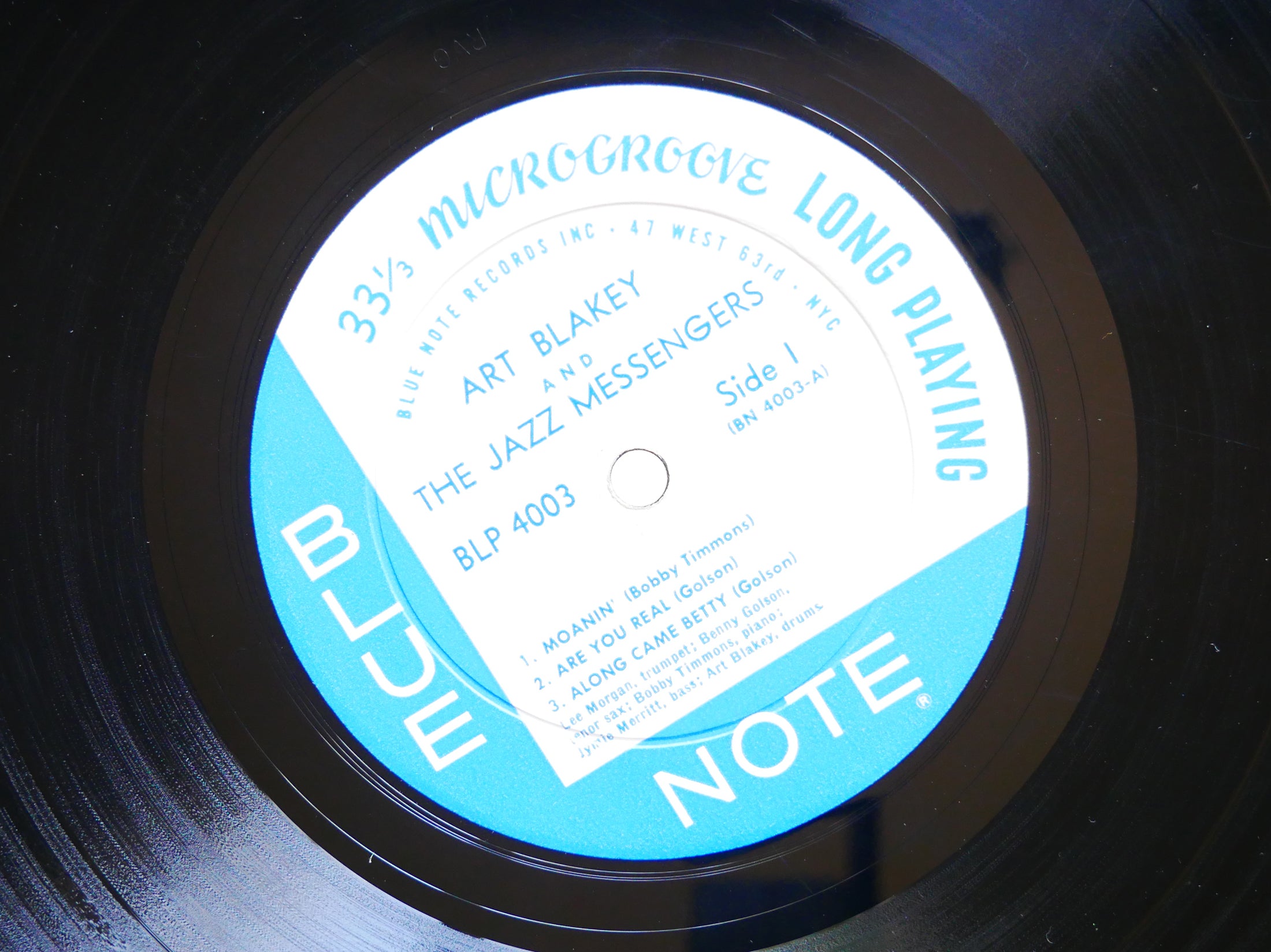 ART BLAKEY Moanin' LP BLUE NOTE BLP 4003 US '59 EAR DG MONO 47 W.63rd Lee Morgan
