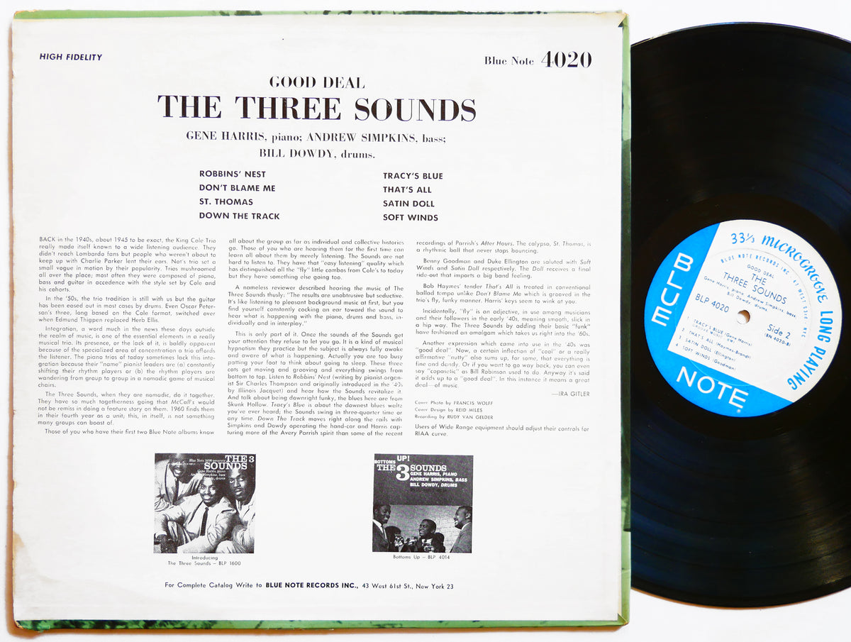 THREE SOUNDS Good Deal LP BLUE NOTE BLP 4020 US 1960 RVG MONO 47W.63 Gene Harris