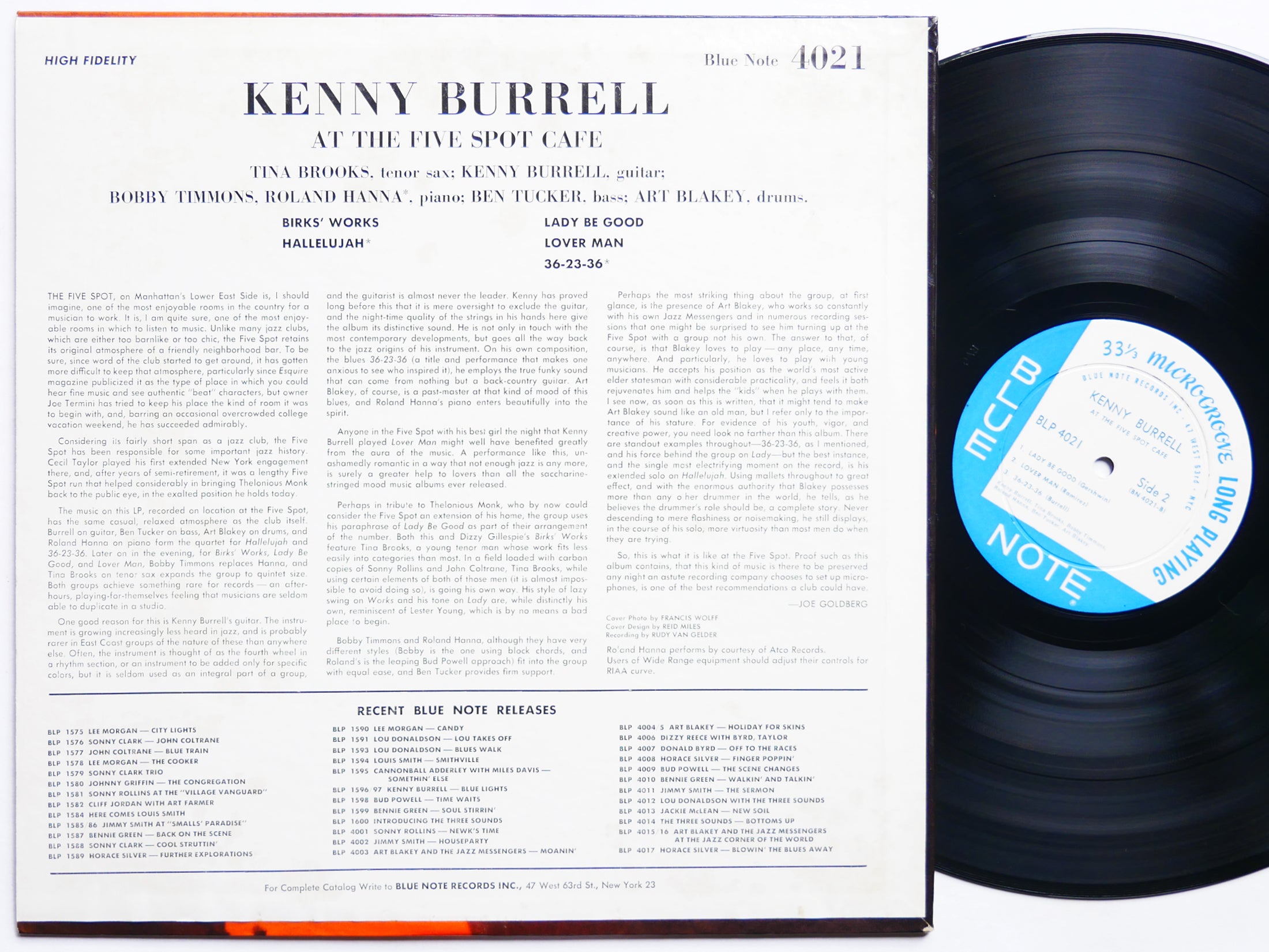 KENNY BURRELL ART BLAKEY Five Spot Cafe LP BLUE NOTE 4021 Orig US '60 MONO CLEAN