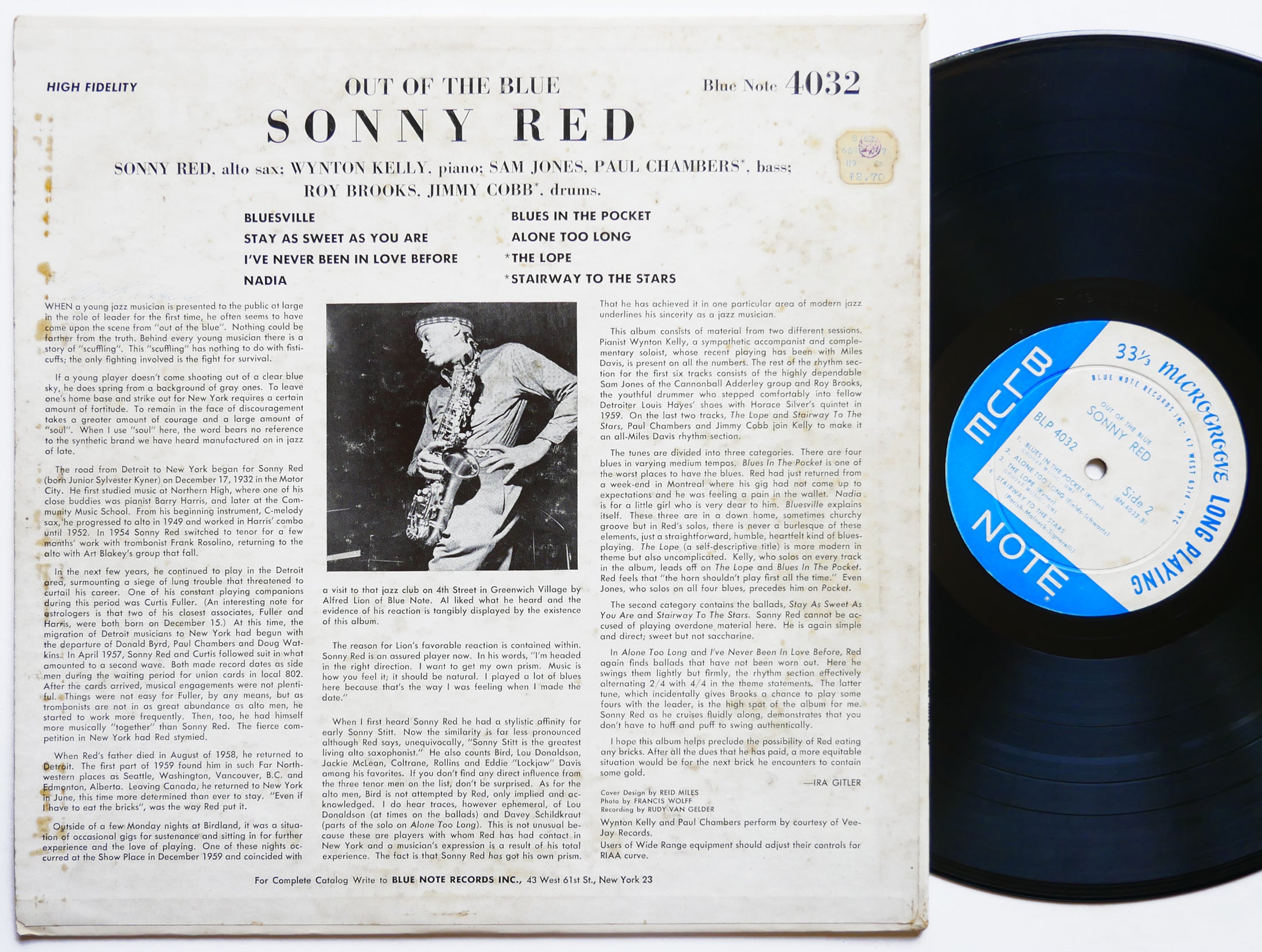 SONNY RED Out Of The Blue LP BLUE NOTE BLP 4032 RVG EAR DG MONO Roy Brooks VG+