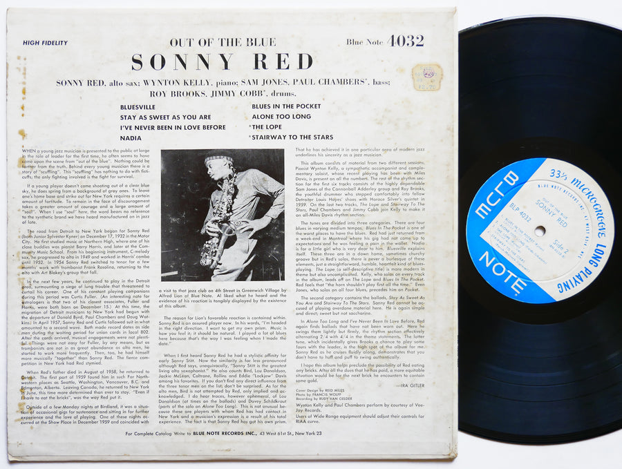 SONNY RED Out Of The Blue LP BLUE NOTE BLP 4032 RVG EAR DG MONO Roy Brooks VG+