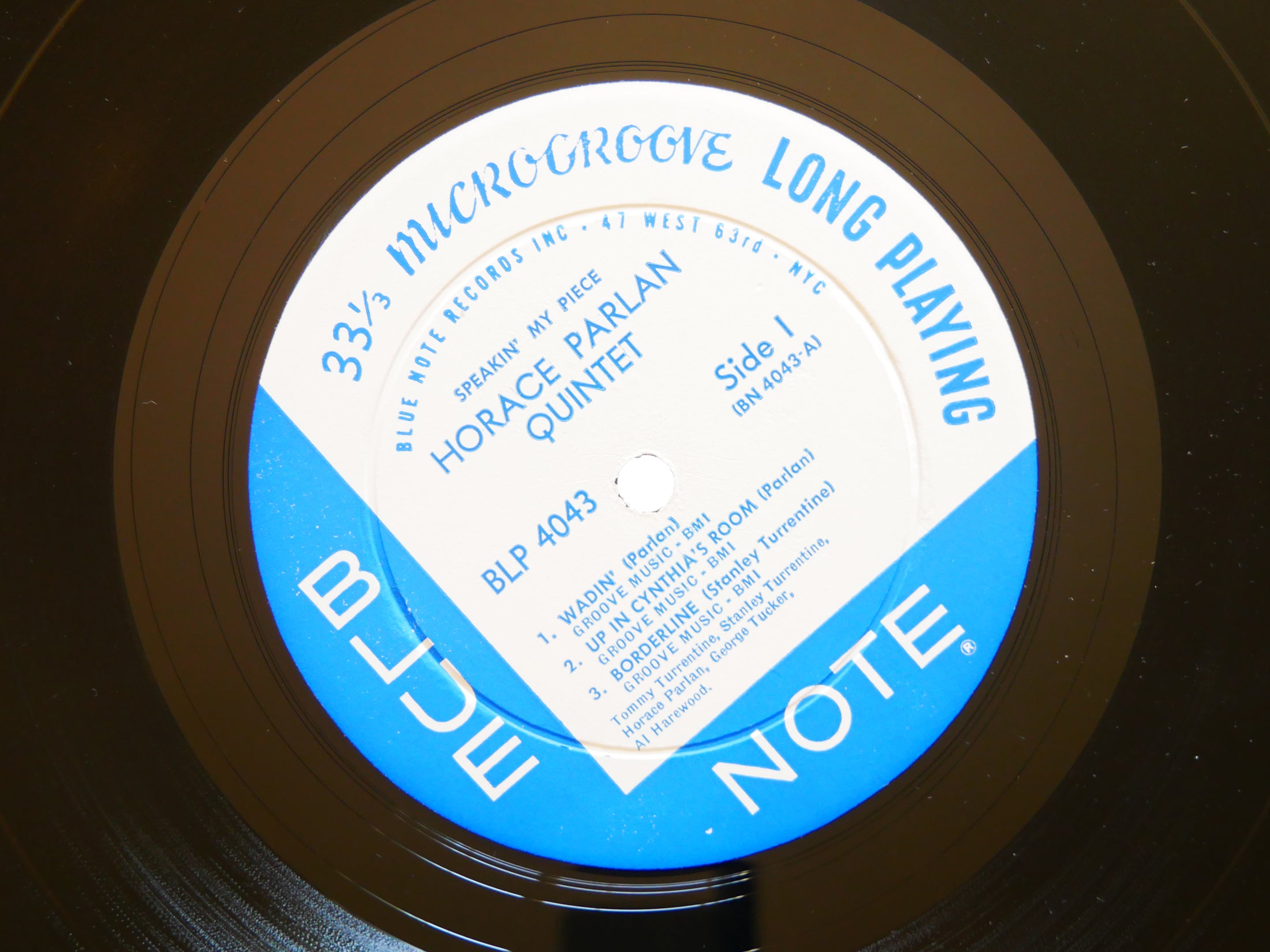 HORACE PARLAN Speakin' My Piece LP BLUE NOTE BLP 4043 US 1960 EAR MONO 47 W.63rd