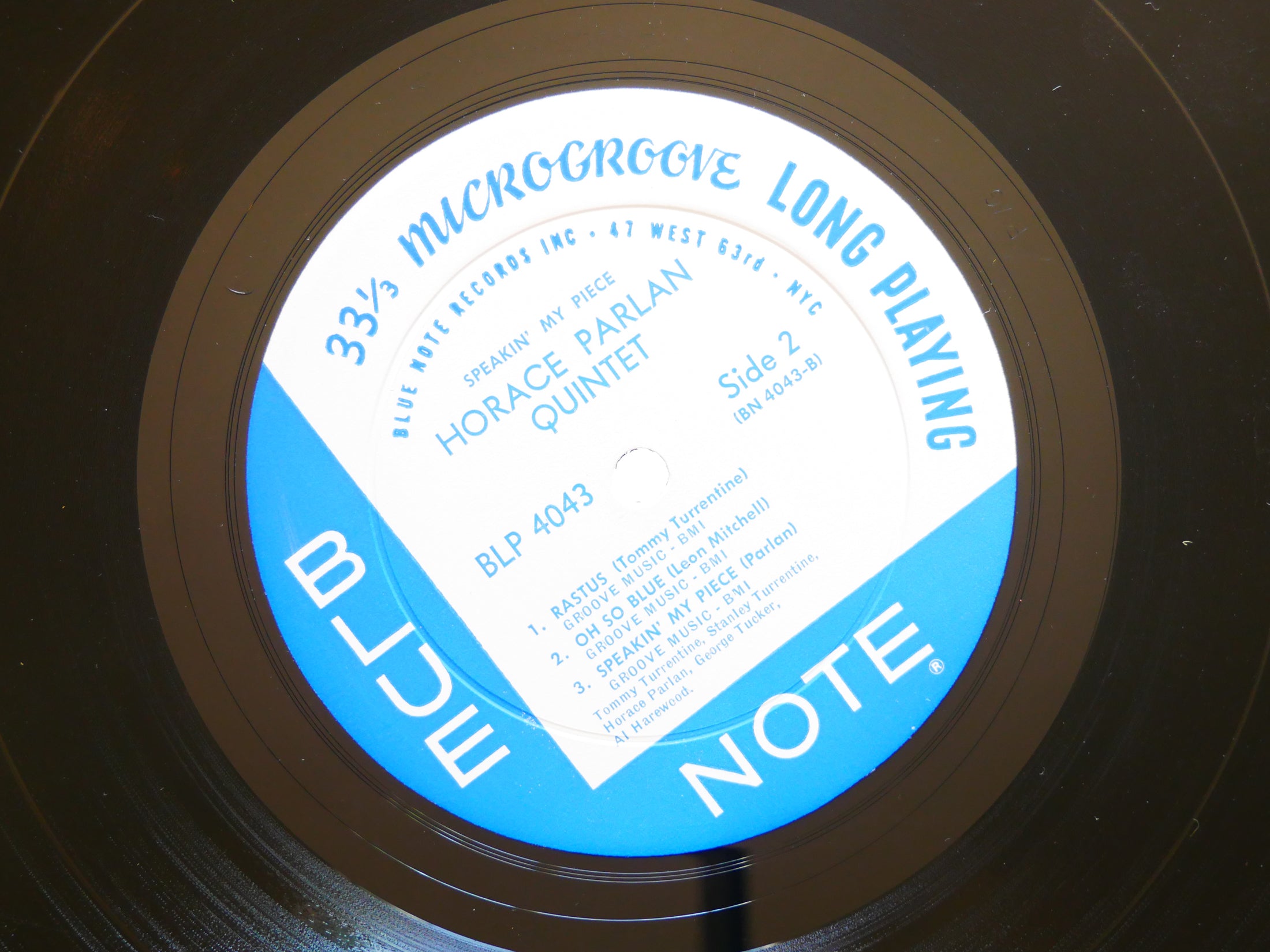 HORACE PARLAN Speakin' My Piece LP BLUE NOTE BLP 4043 US 1960 EAR MONO 47 W.63rd