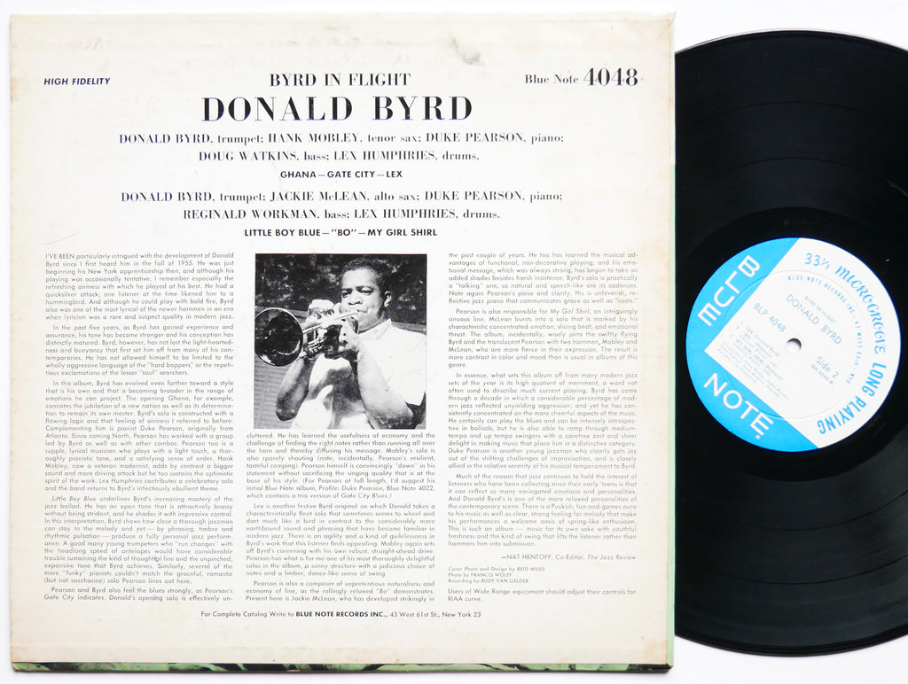 DONALD BYRD Byrd In Flight LP BLUE NOTE BLP 4048 US 1960 EAR DG MONO Hank Mobley