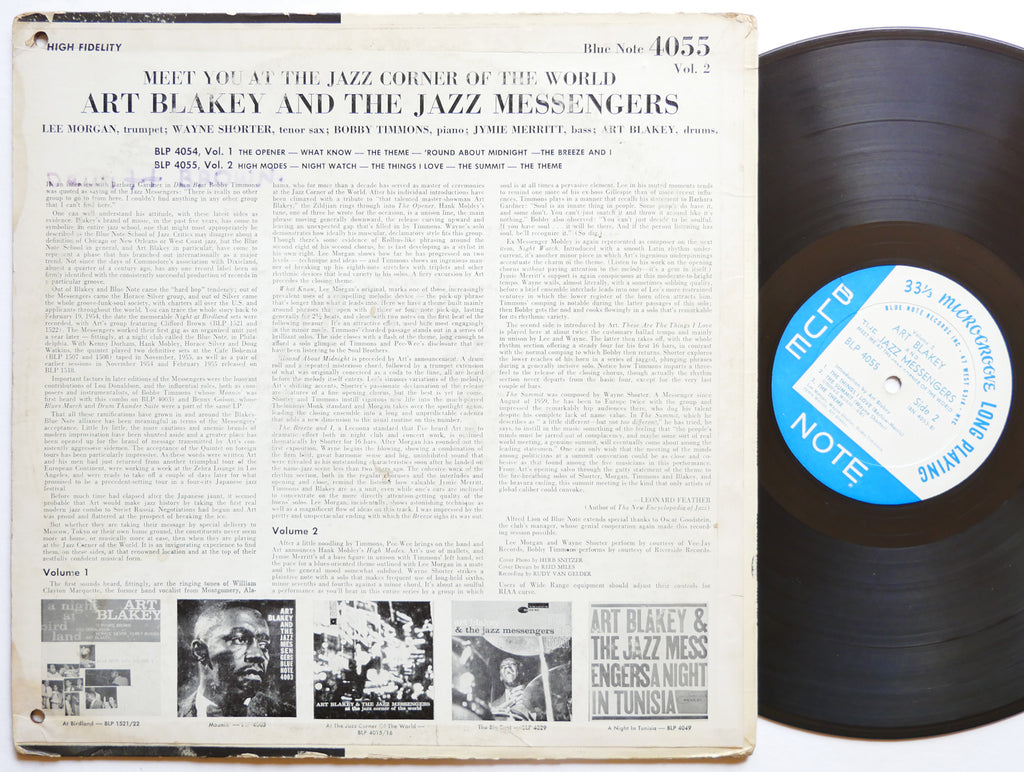 ART BLAKEY Meet You At The Jazz Corner Of The World 2 LP BLUE NOTE BLP 4055 MONO