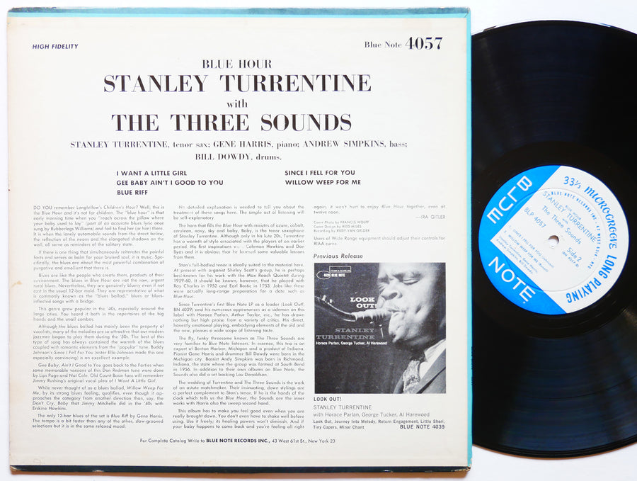 STANLEY TURRENTINE THE THREE SOUNDS Blue Hour LP BLUE NOTE BLP 4057 RVG EAR MONO