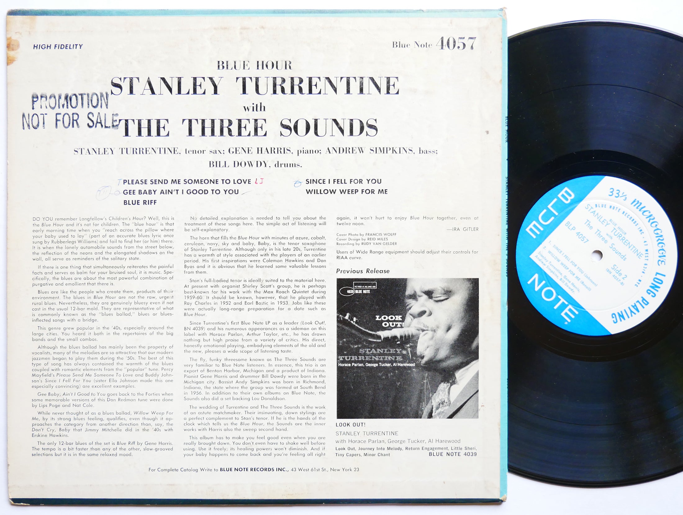 STANLEY TURRENTINE THE THREE SOUNDS Blue Hour LP BLUE NOTE BLP 4057 RVG EAR MONO