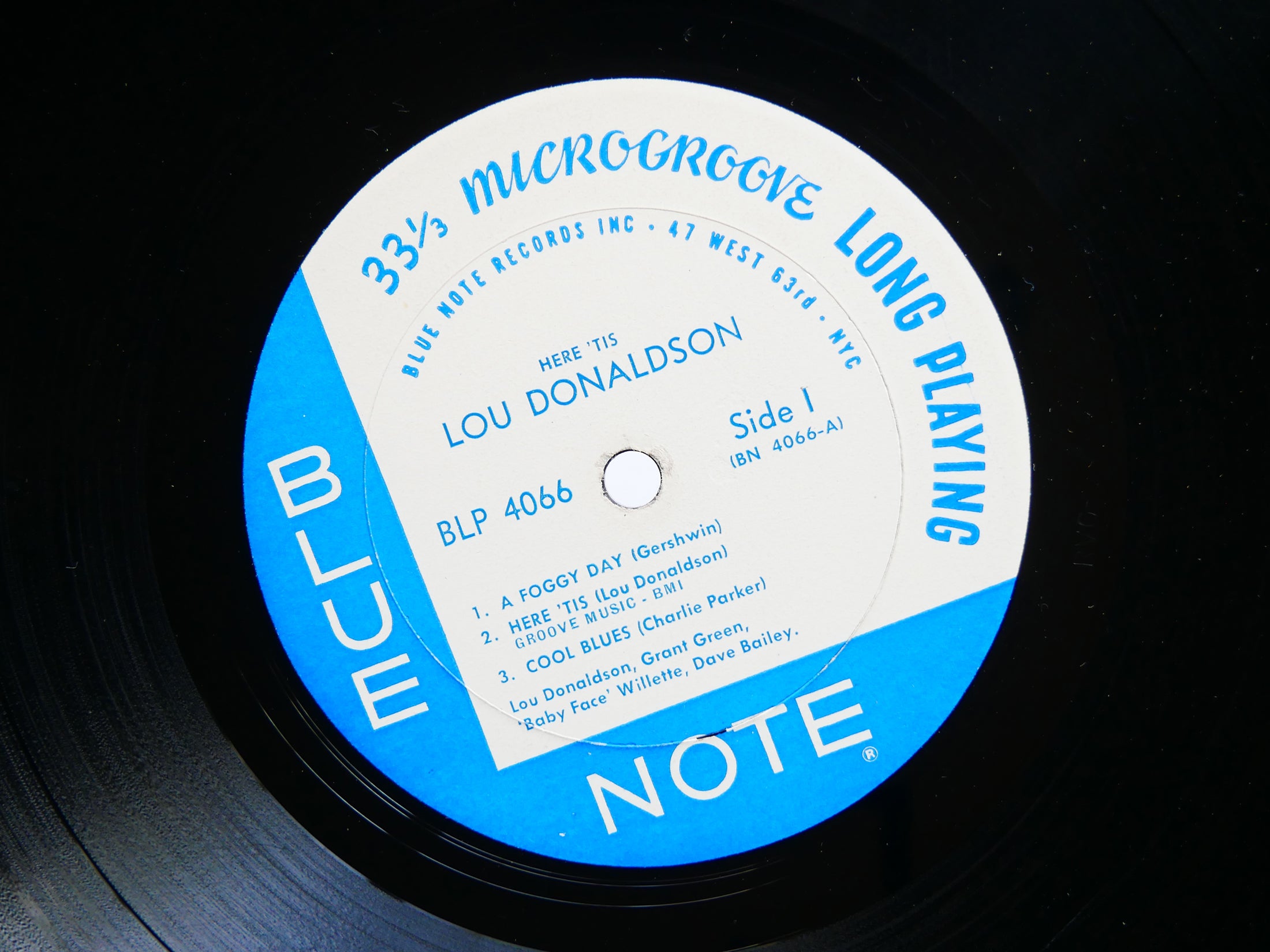 LOU DONALDSON Here 'Tis LP BLUE NOTE BLP 4066 US 1961 RVG EAR MONO Grant Green