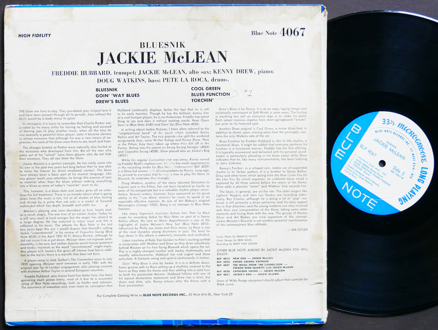 JACKIE MCLEAN Bluesnik LP BLUE NOTE 4067 EAR MONO Pete La Roca Freddie Hubbard