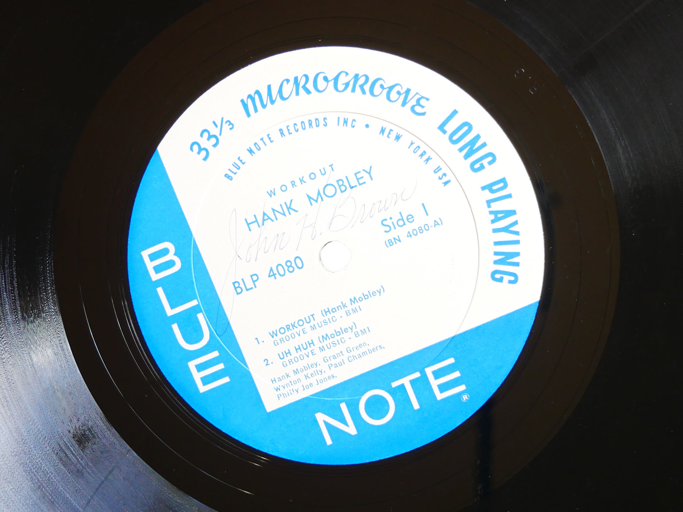 HANK MOBLEY Workout LP BLUE NOTE BLP 4080 US '62 NY RVG EAR MONO Grant Green VG+