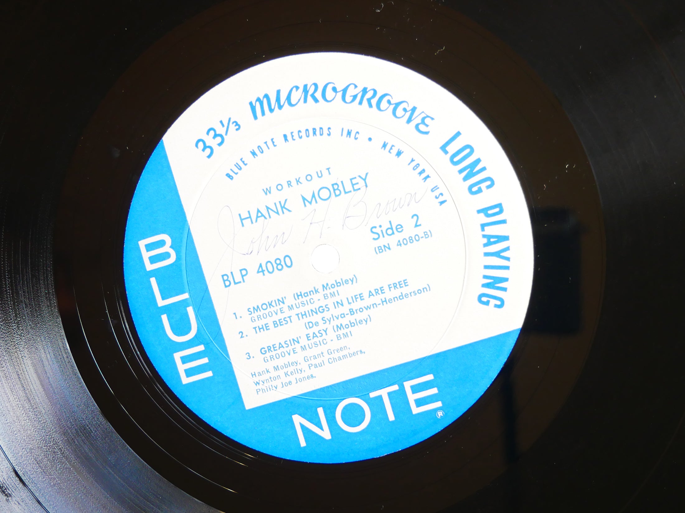 HANK MOBLEY Workout LP BLUE NOTE BLP 4080 US '62 NY RVG EAR MONO Grant Green VG+