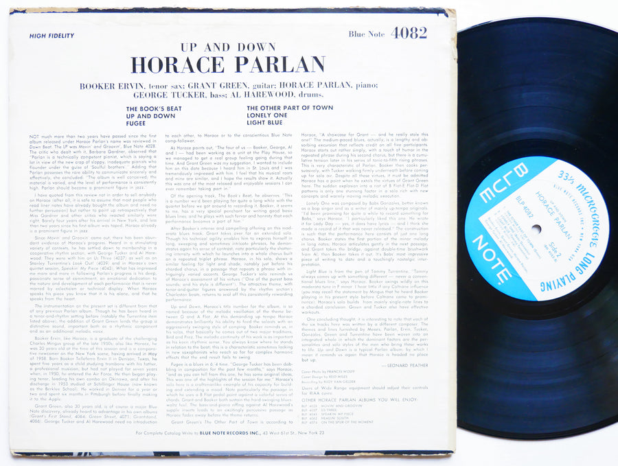 HORACE PARLAN Up & Down LP BLUE NOTE BLP 4082 US 1963 NY EAR MONO Booker Ervin
