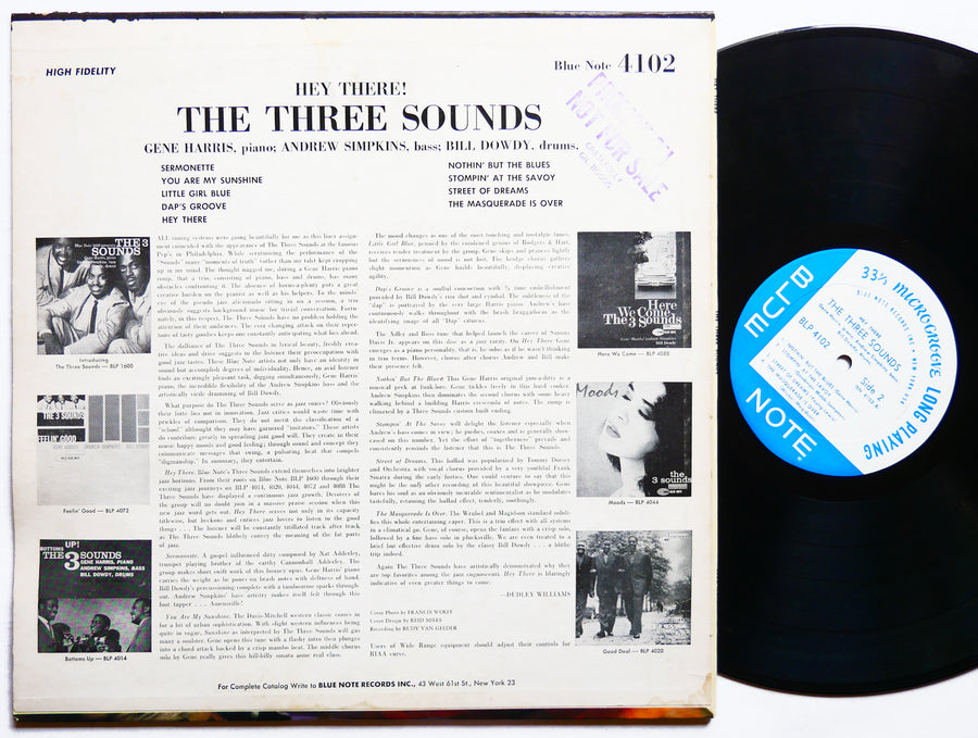 THE THREE SOUNDS Hey There LP BLUE NOTE BLP 4102 US 1962 NY RVG EAR MONO
